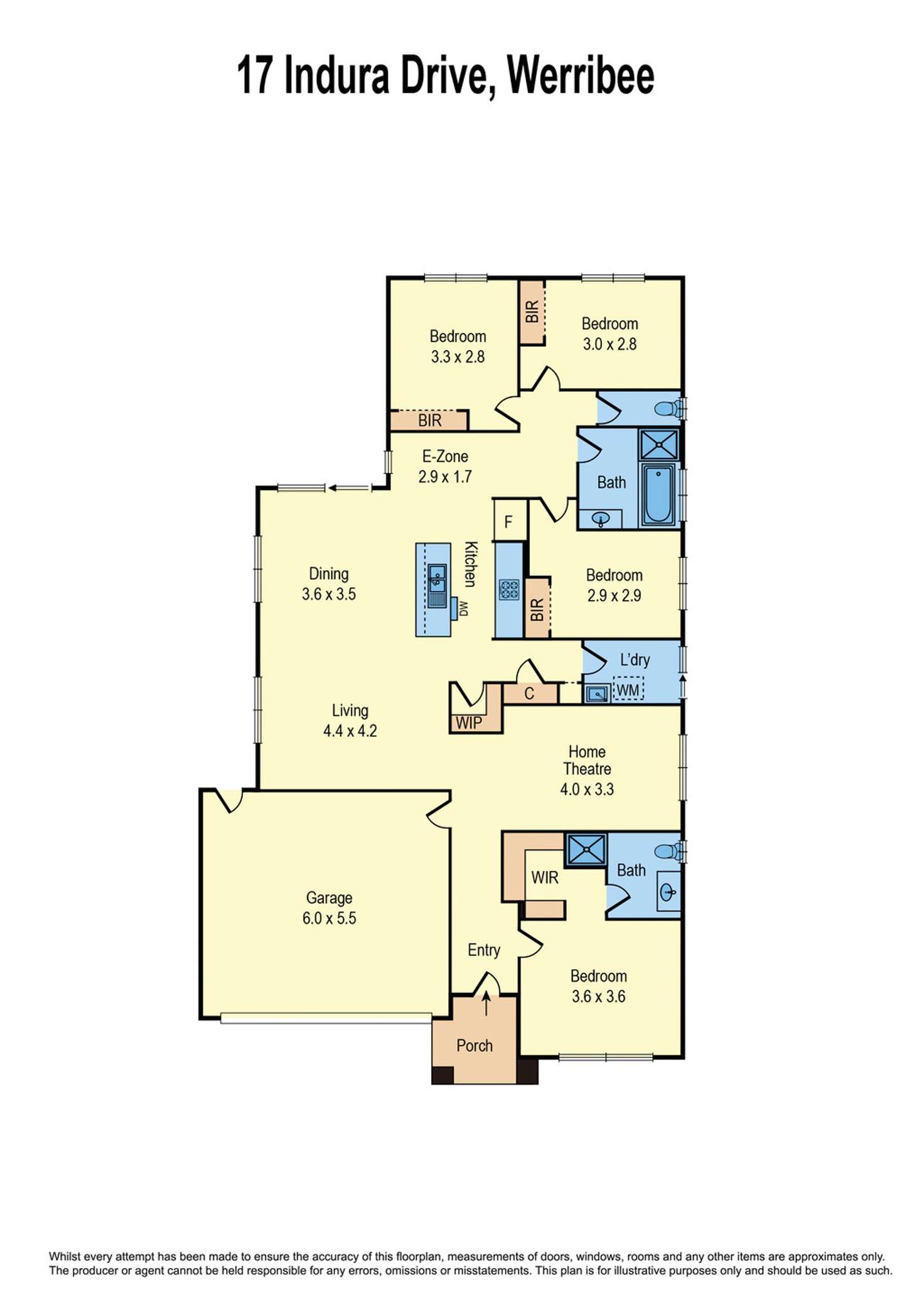 Floorplan of Homely house listing, 17 Indura Drive, Werribee VIC 3030