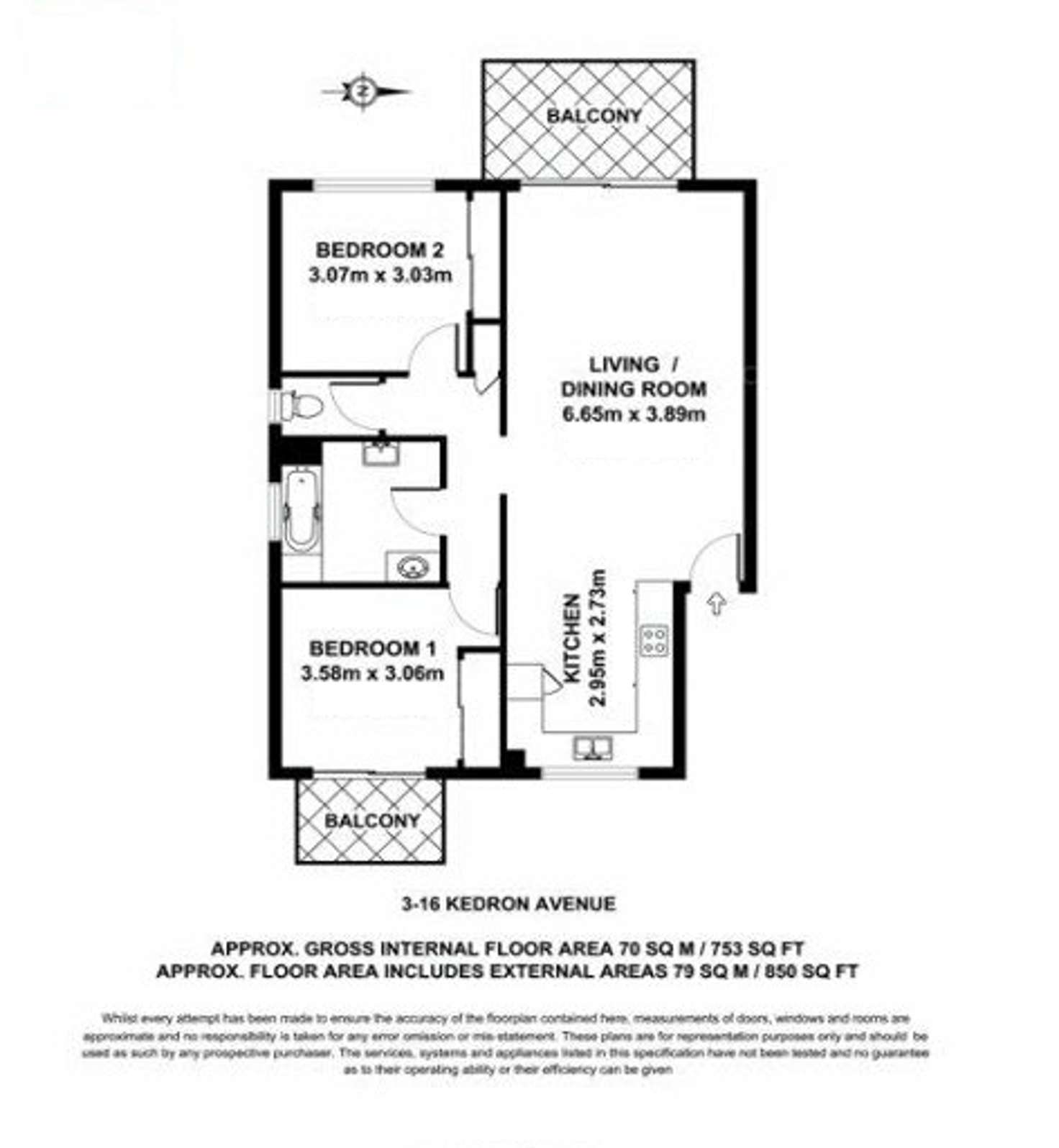 Floorplan of Homely unit listing, 3/16 Kedron Avenue, Mitchelton QLD 4053