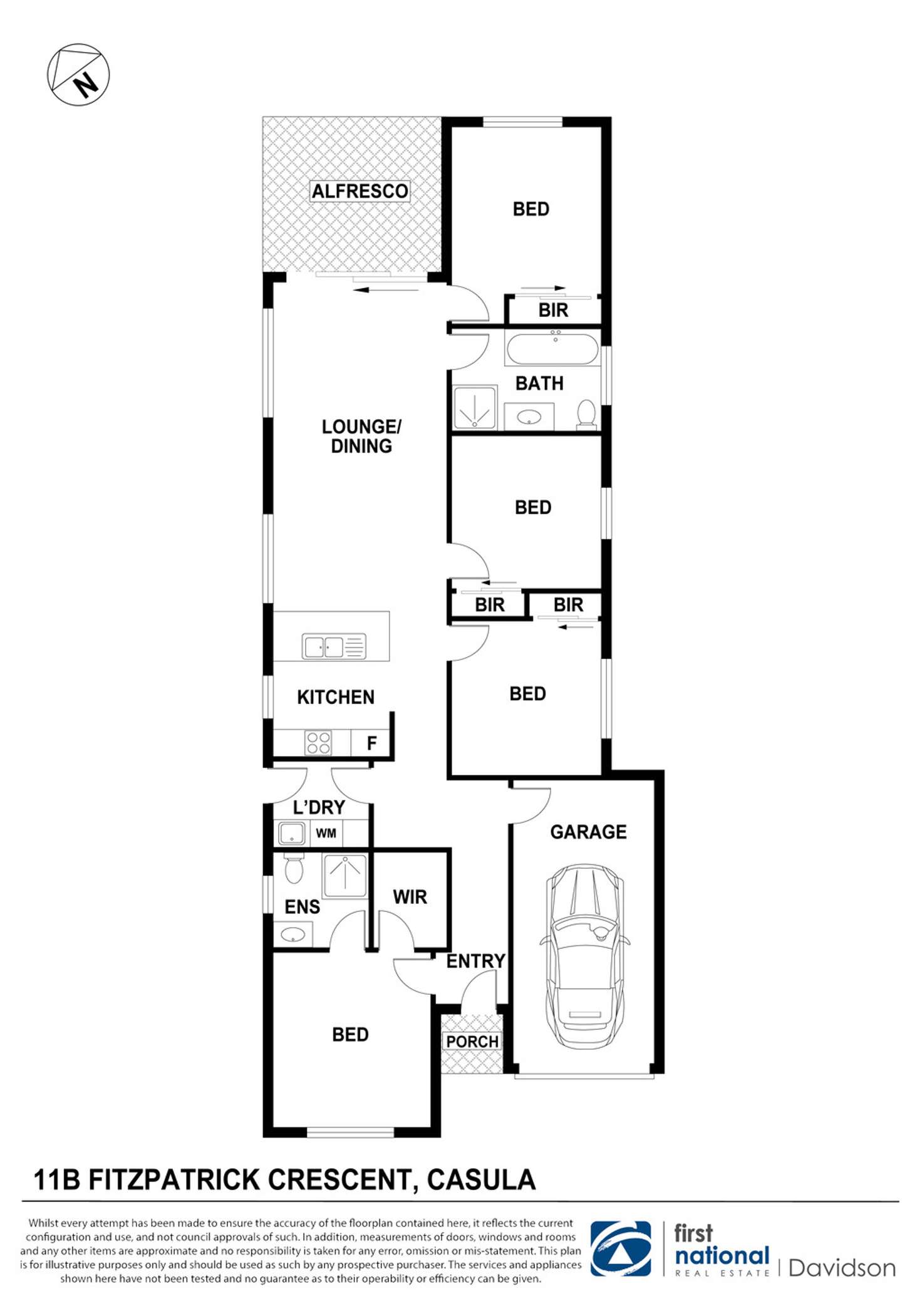 Floorplan of Homely semiDetached listing, 11B Fitzpatrick Crescent, Casula NSW 2170