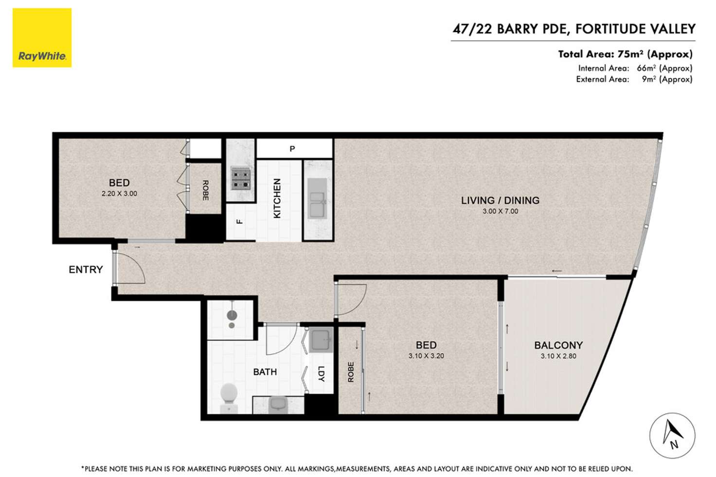 Floorplan of Homely apartment listing, 47/22 Barry Parade, Fortitude Valley QLD 4006