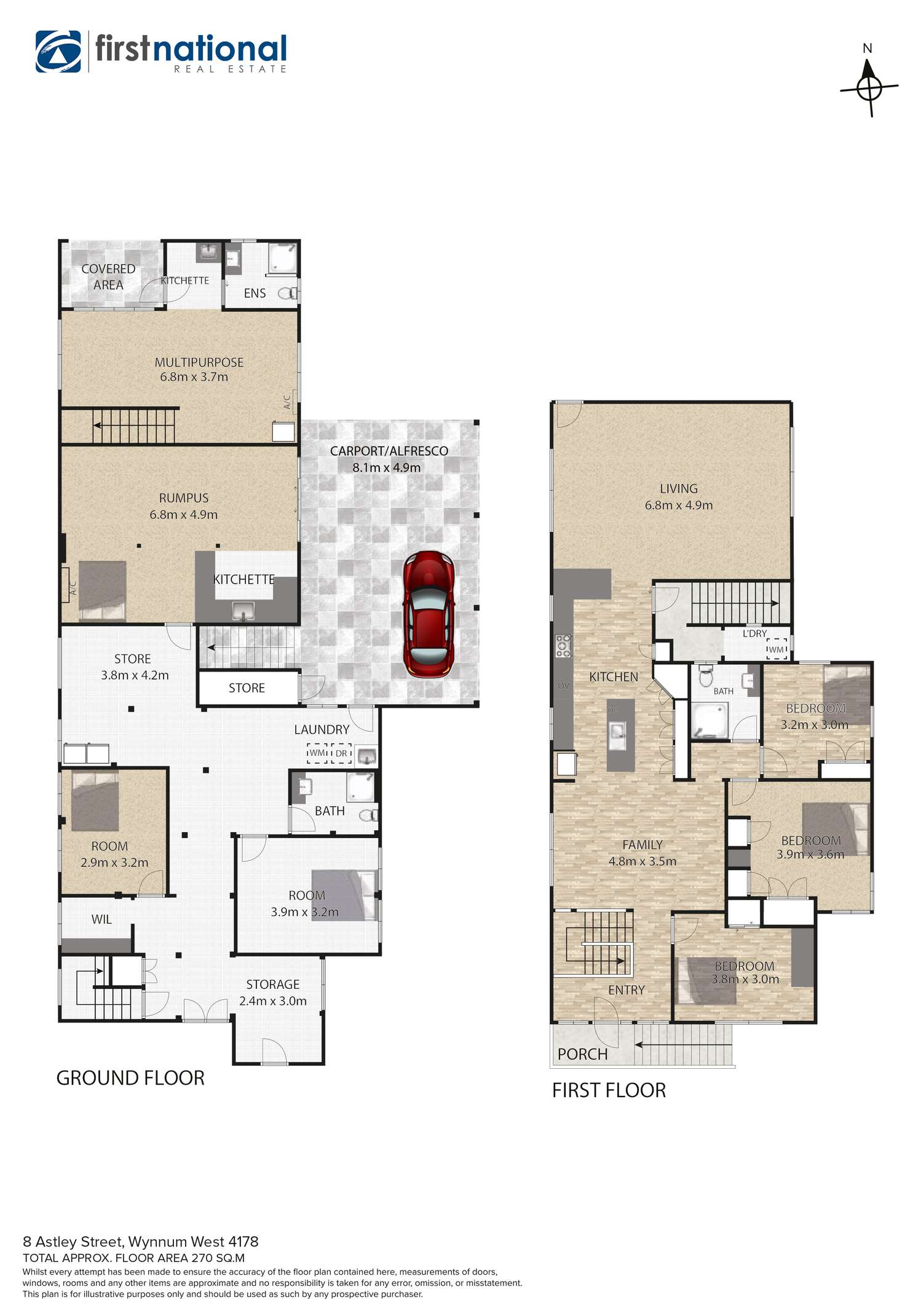 Floorplan of Homely house listing, 8 Astley Street, Wynnum West QLD 4178