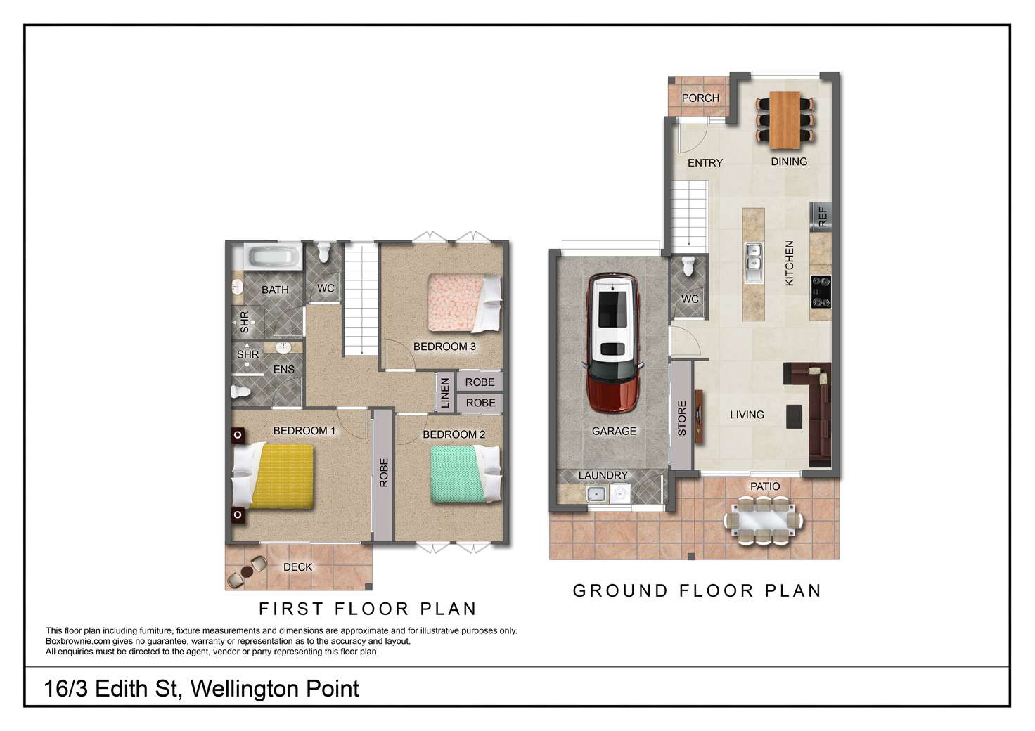 Floorplan of Homely townhouse listing, 16/3 Edith Street, Wellington Point QLD 4160