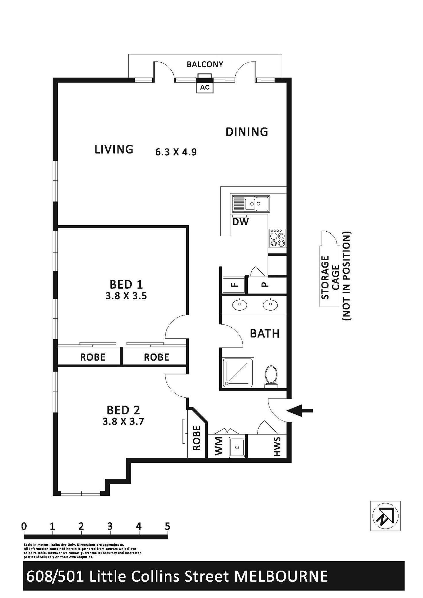 Floorplan of Homely apartment listing, 608/501 Little Collins Street, Melbourne VIC 3000