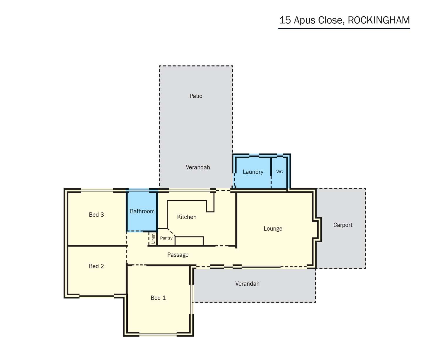 Floorplan of Homely house listing, 15 Apus Close, Rockingham WA 6168