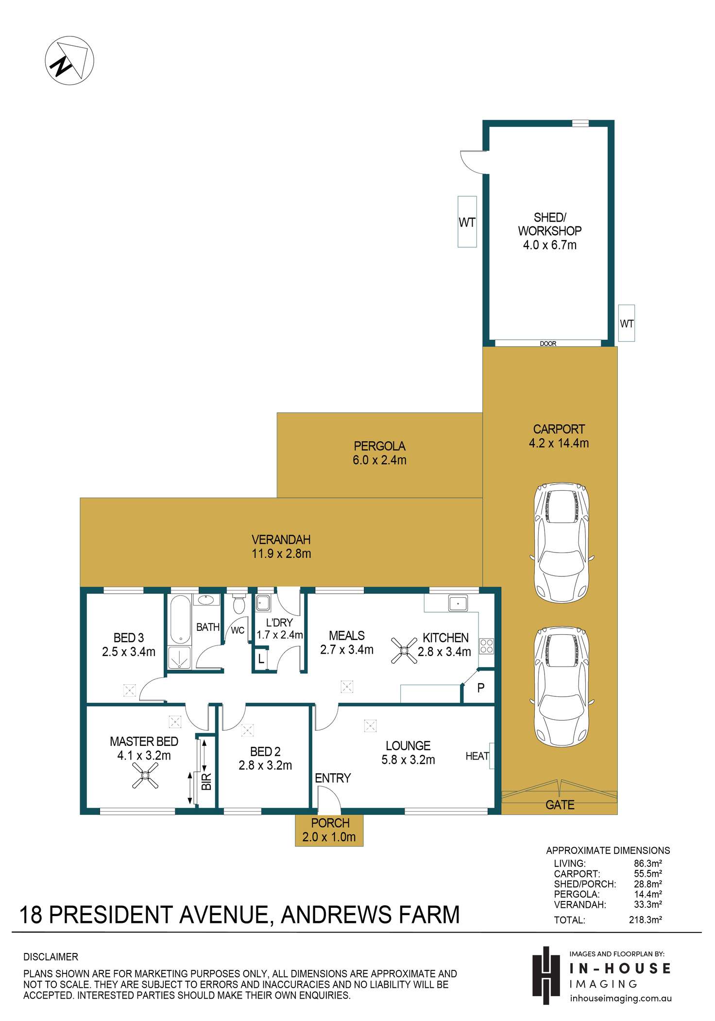 Floorplan of Homely house listing, 18 President Avenue, Andrews Farm SA 5114