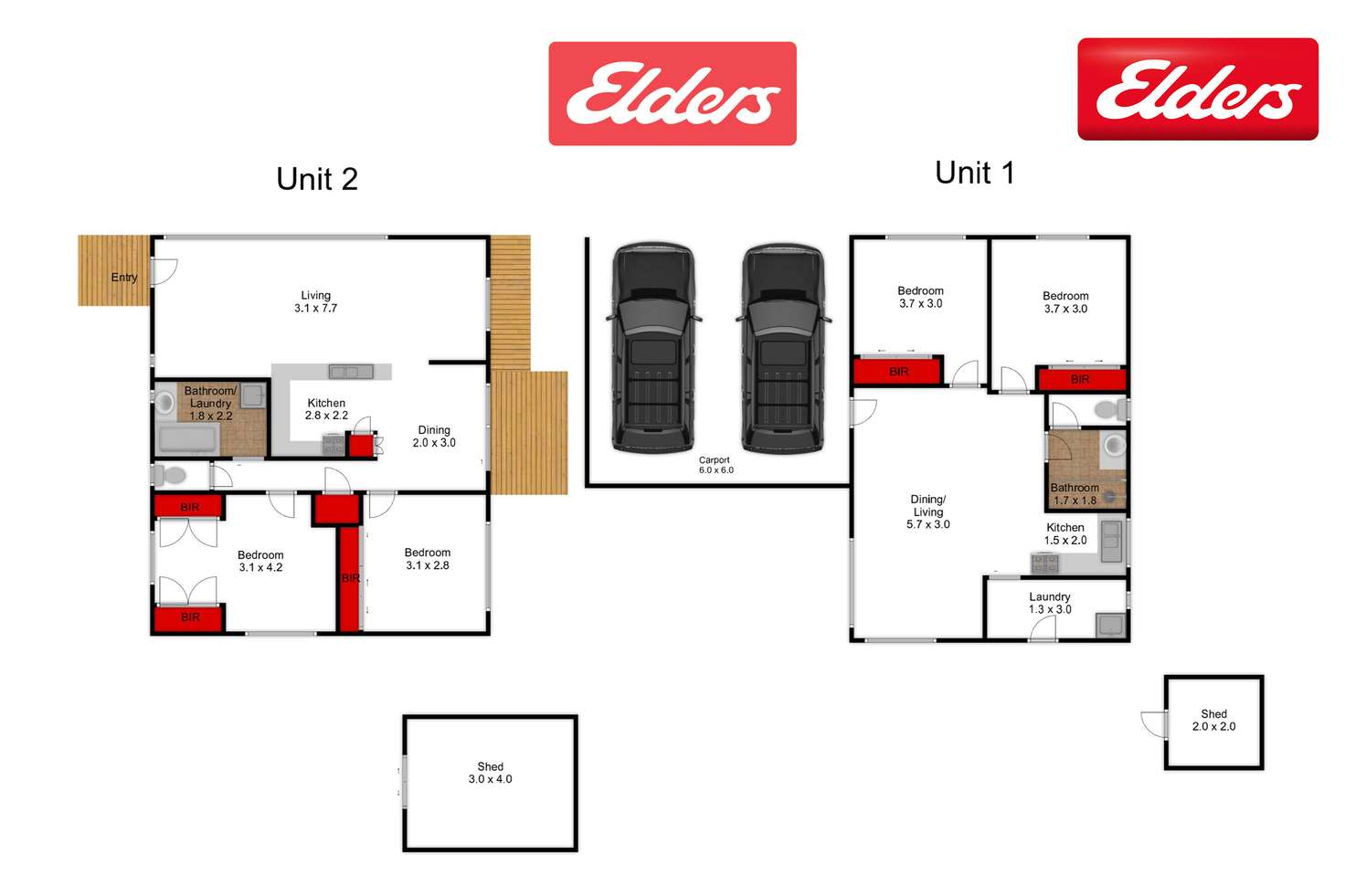 Floorplan of Homely semiDetached listing, 1 & 2/70 Palmers Road, Lakes Entrance VIC 3909