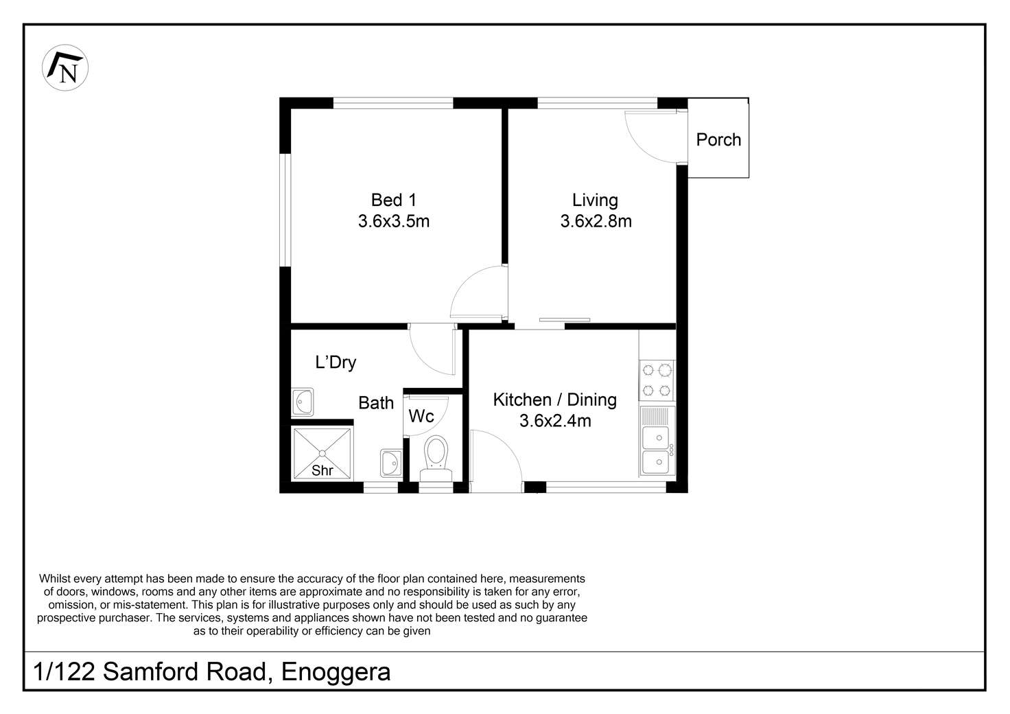 Floorplan of Homely unit listing, 1/122 Samford Rd, Enoggera QLD 4051