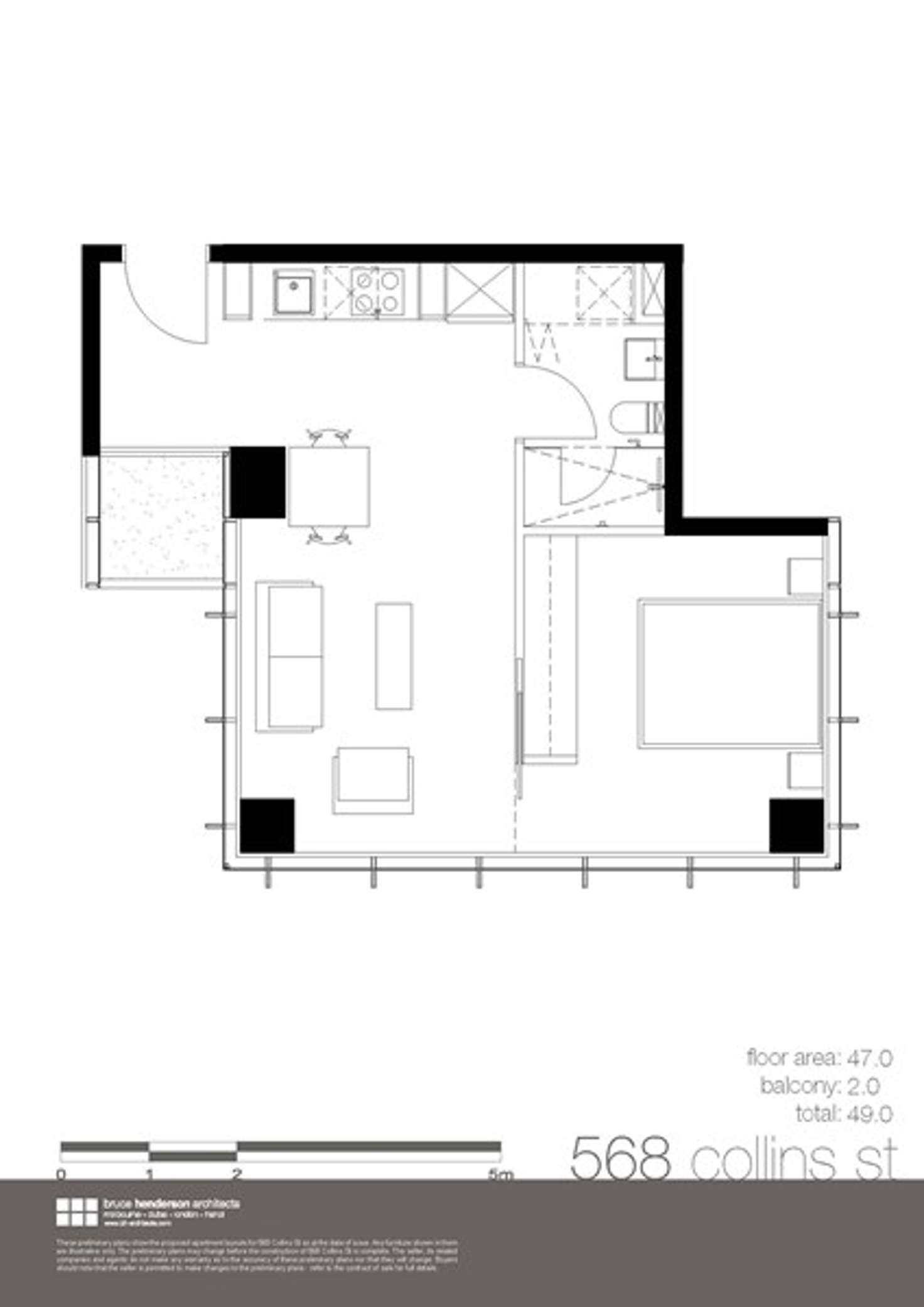 Floorplan of Homely apartment listing, 2201/568 Collins Street, Melbourne VIC 3000