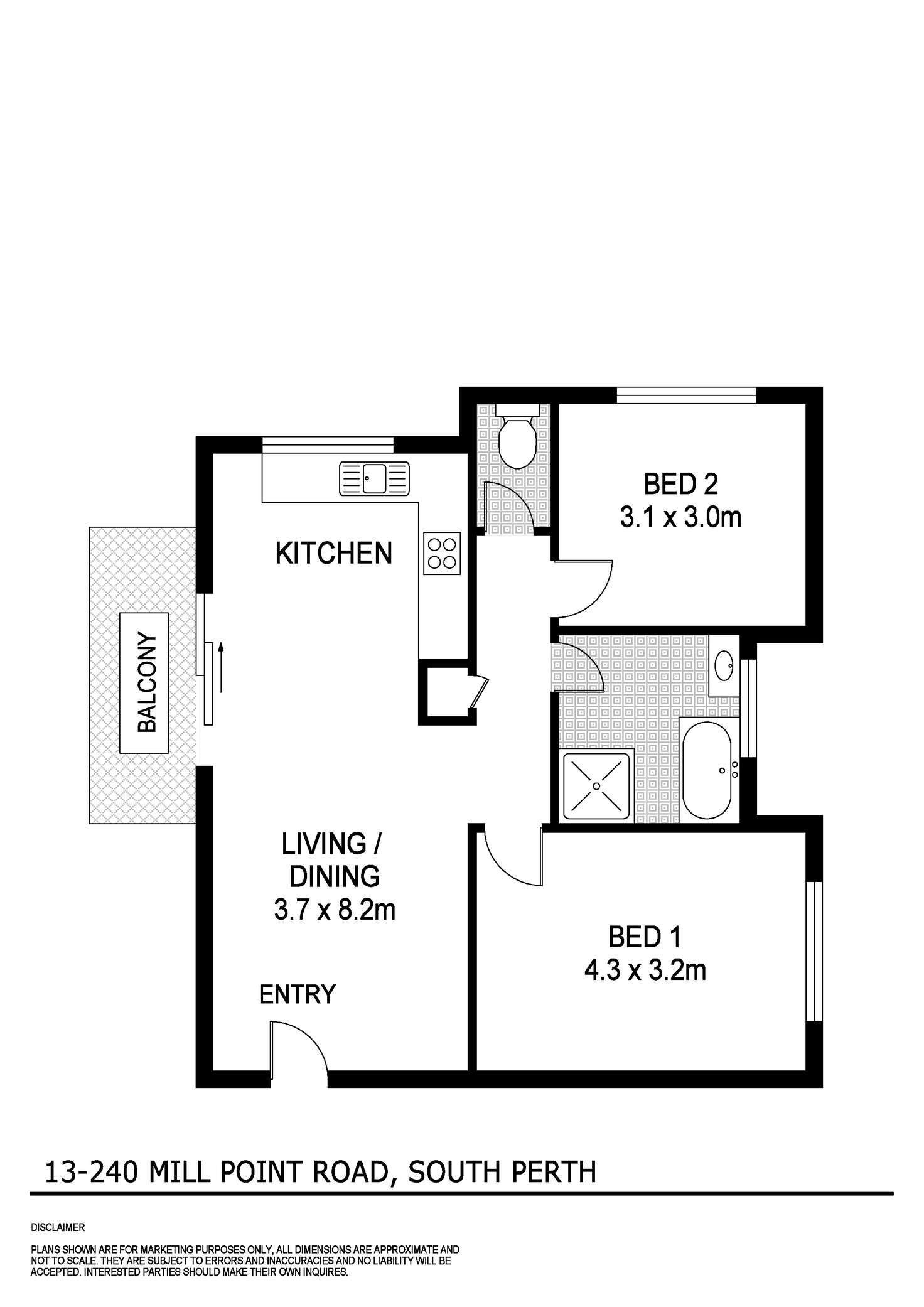 Floorplan of Homely apartment listing, 13/240 Mill Point Road, South Perth WA 6151