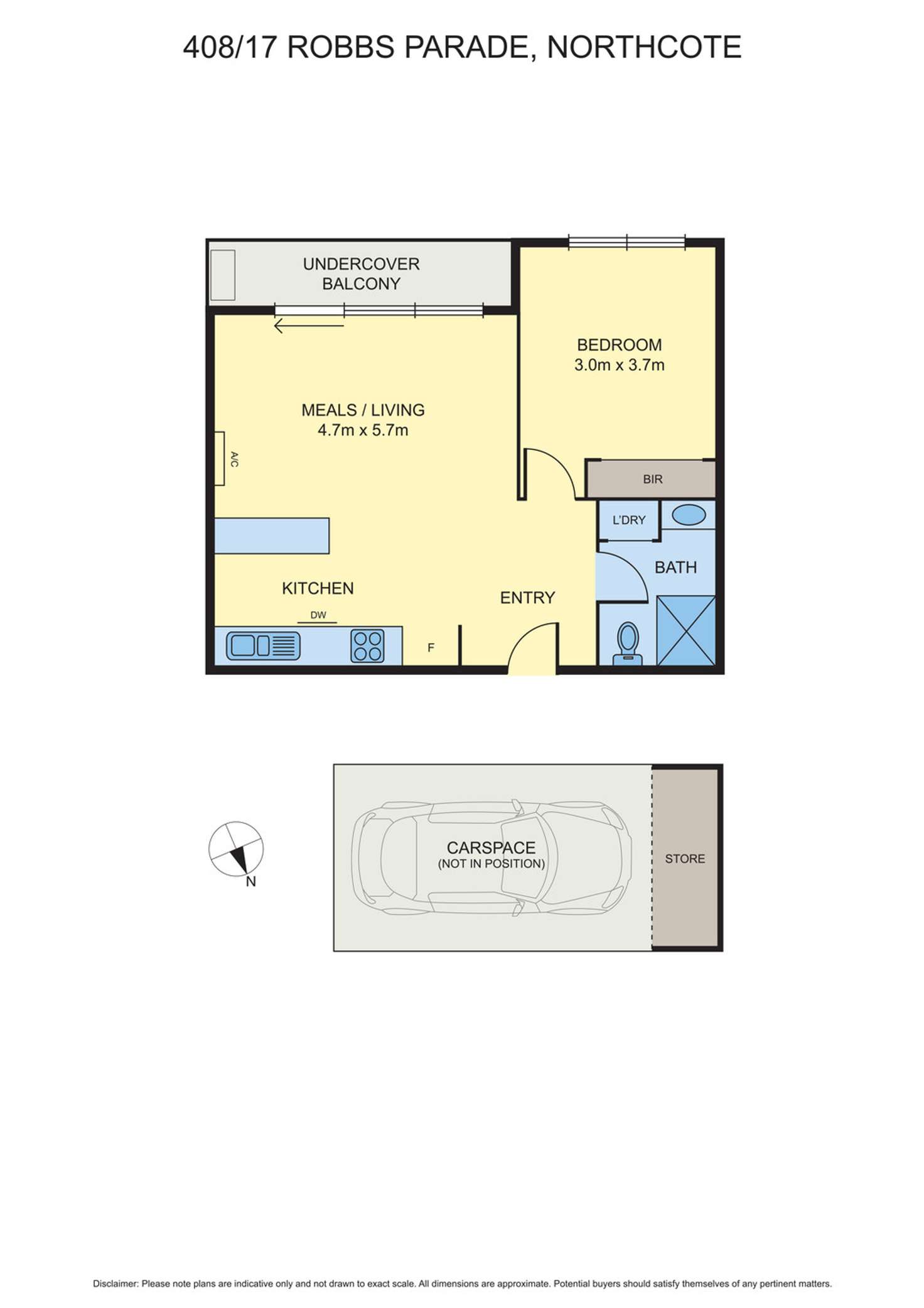 Floorplan of Homely apartment listing, 408/17 Robbs Parade, Northcote VIC 3070