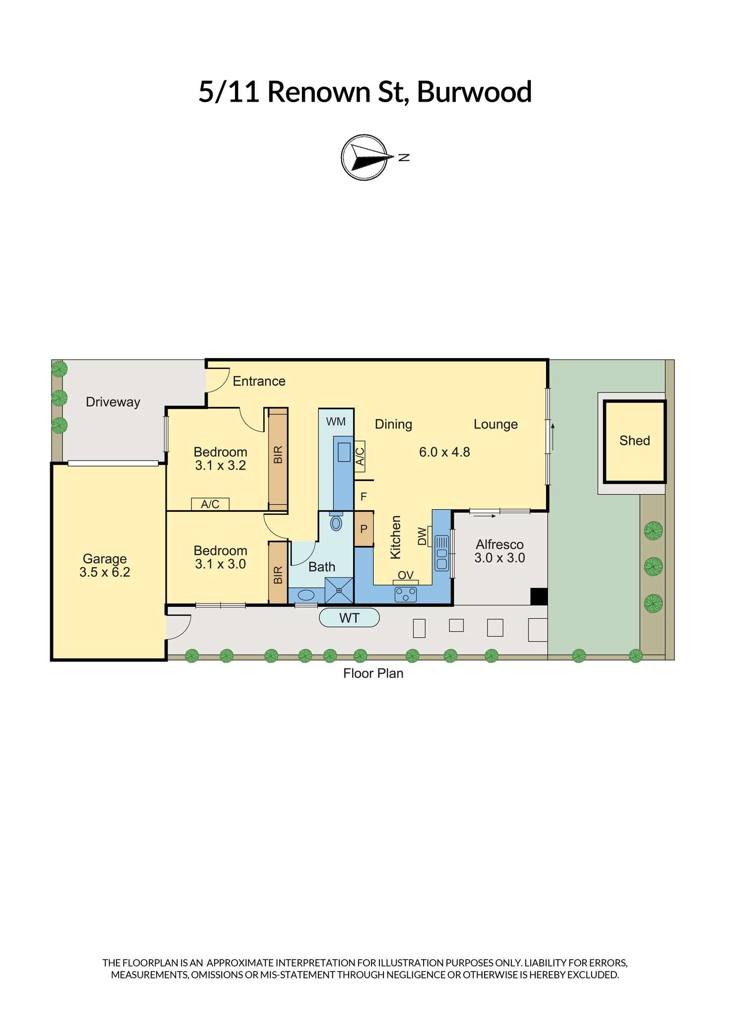 Floorplan of Homely townhouse listing, 5/11 Renown Street, Burwood VIC 3125