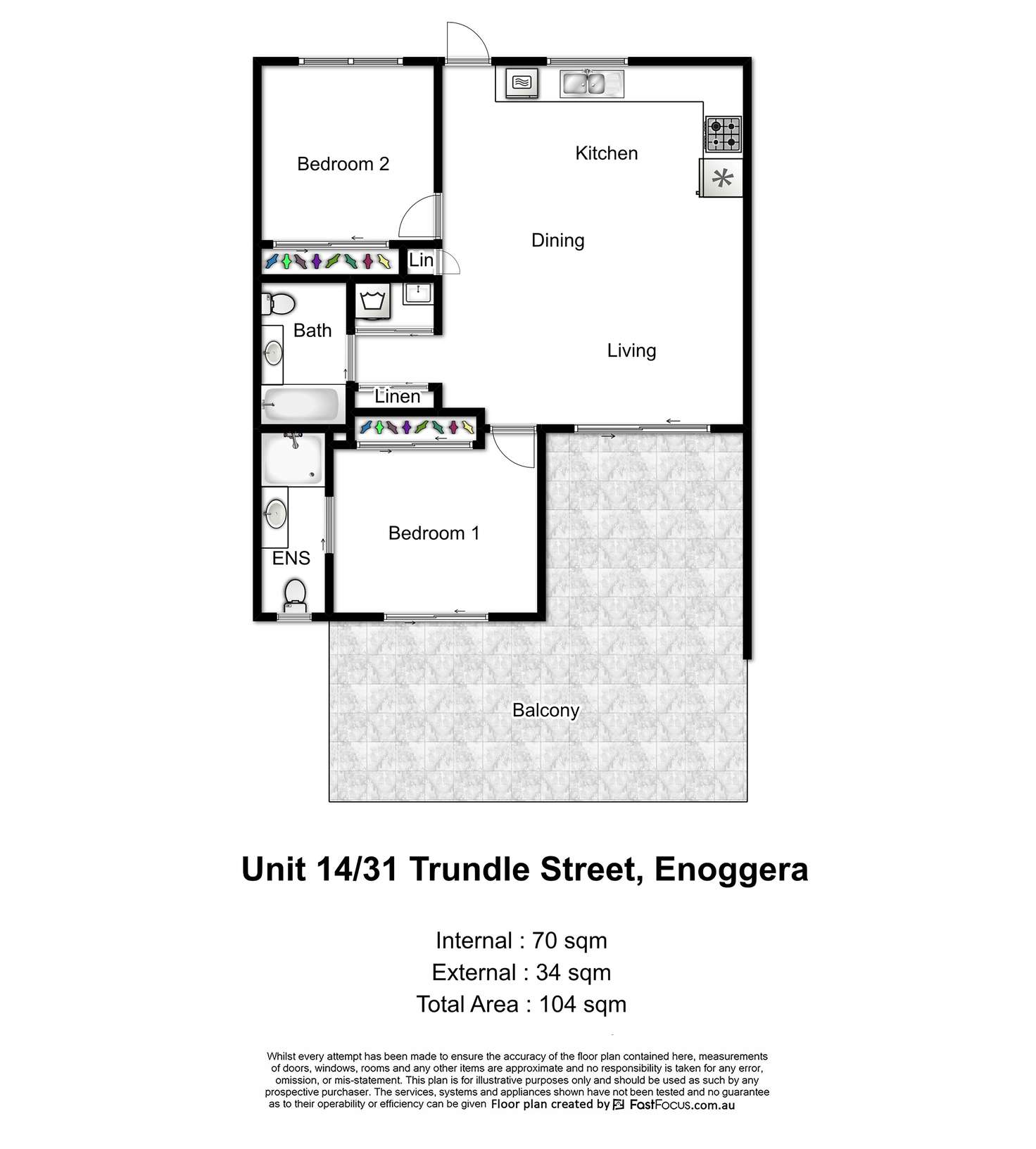 Floorplan of Homely unit listing, 14/31 Trundle Street, Enoggera QLD 4051