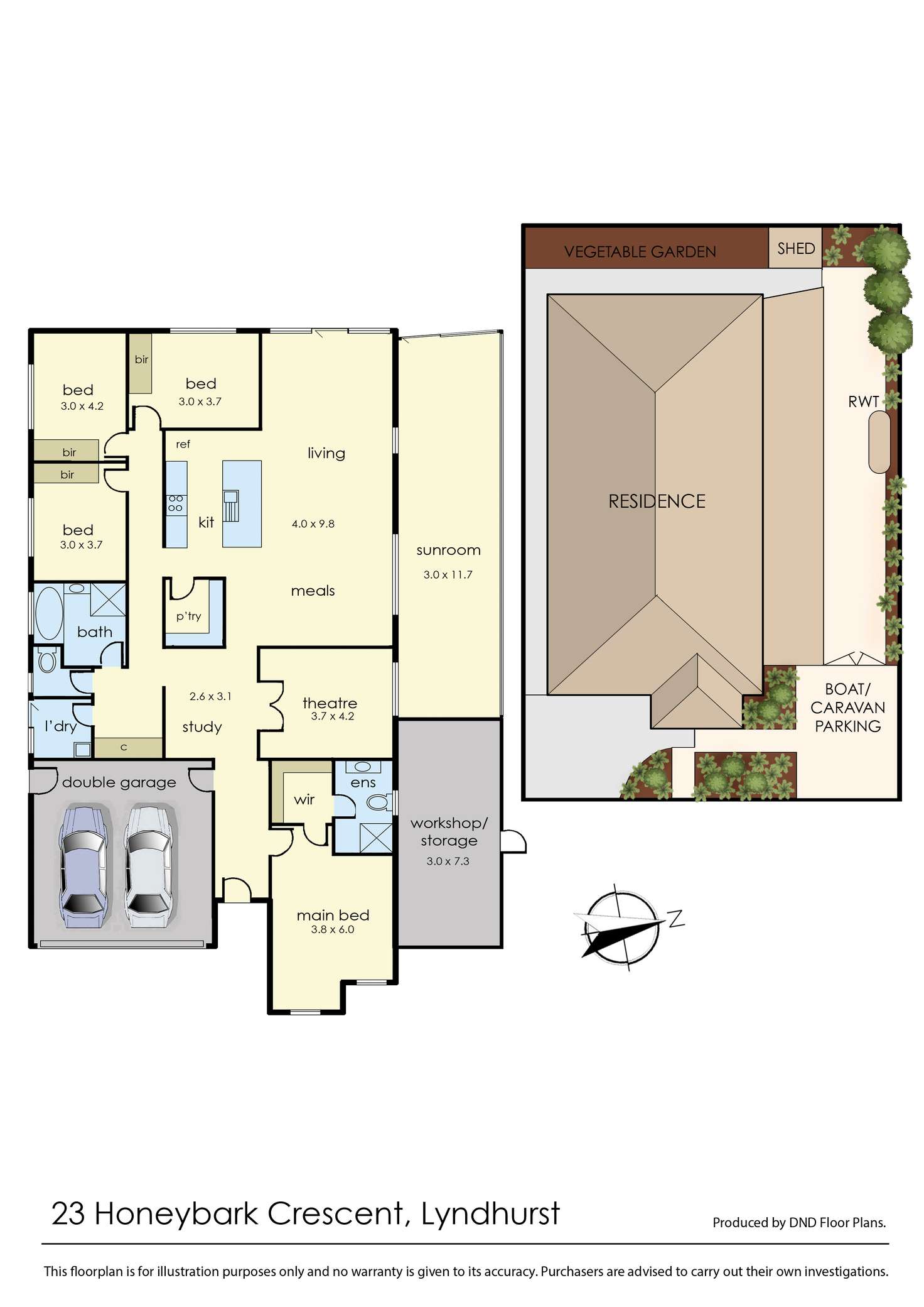 Floorplan of Homely house listing, 23 Honeybark Crescent, Lyndhurst VIC 3975