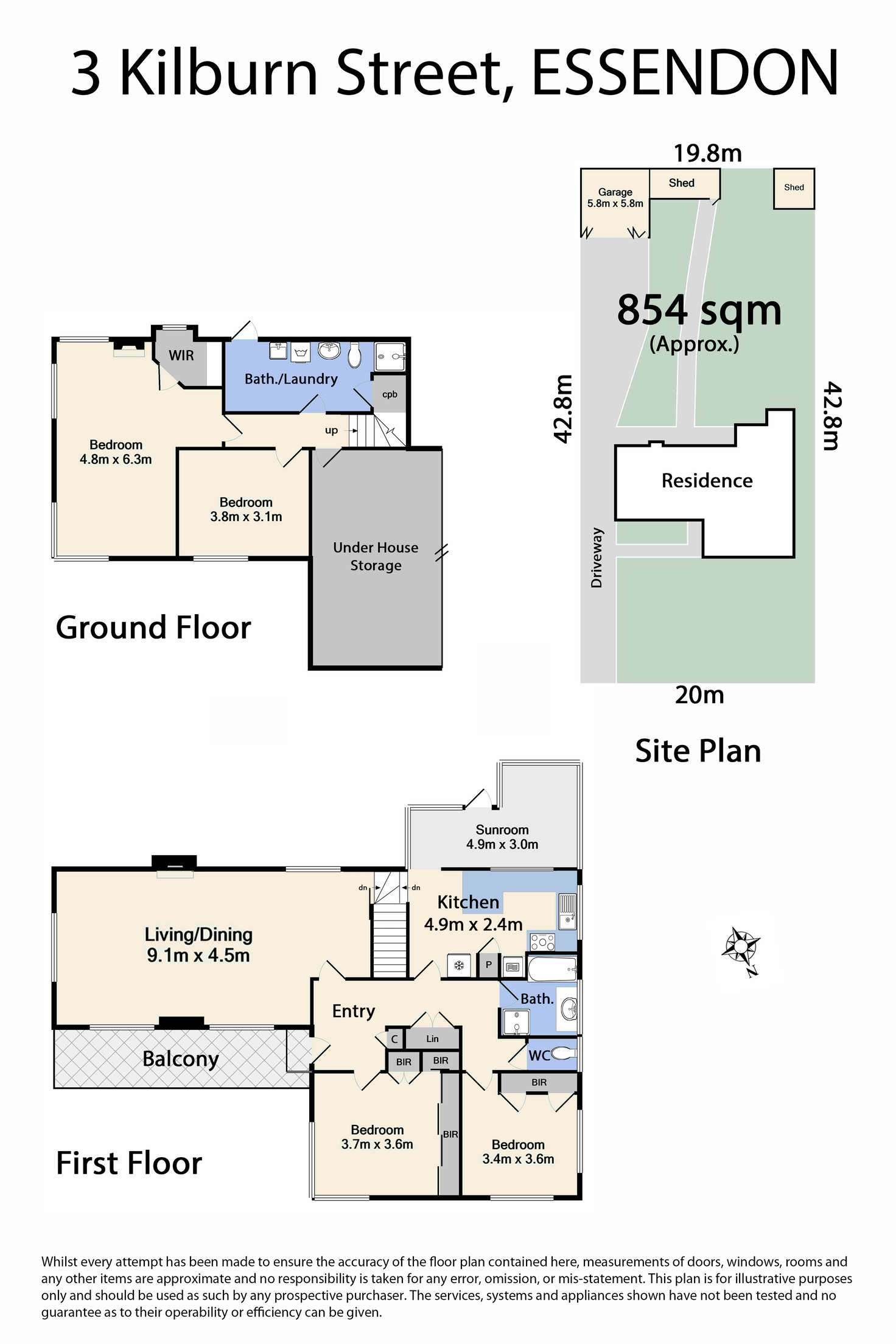 Floorplan of Homely house listing, 3 Kilburn Street, Strathmore VIC 3041