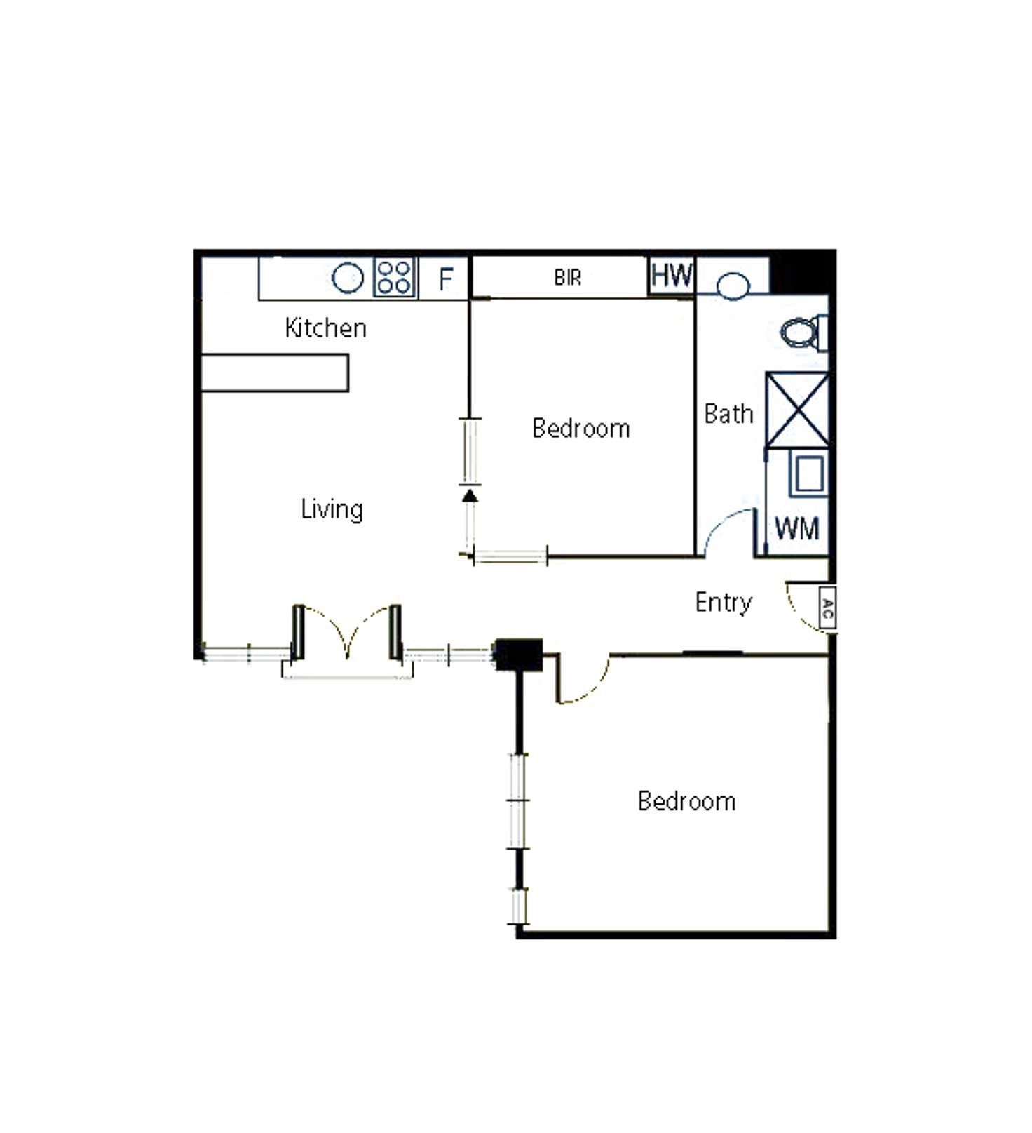 Floorplan of Homely apartment listing, 506/422 Collins Street, Melbourne VIC 3000