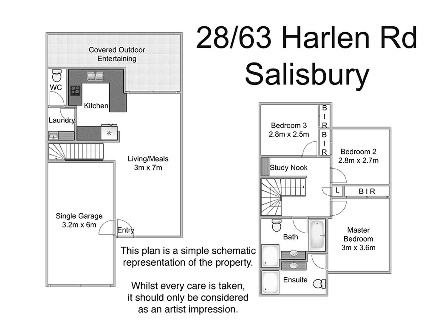Floorplan of Homely townhouse listing, 28/63 Harlen Road, Salisbury QLD 4107