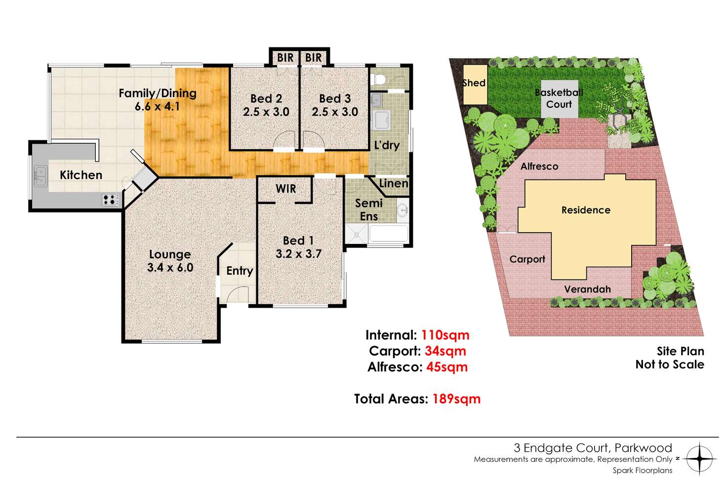 Floorplan of Homely house listing, 3 Endgate Court, Parkwood WA 6147