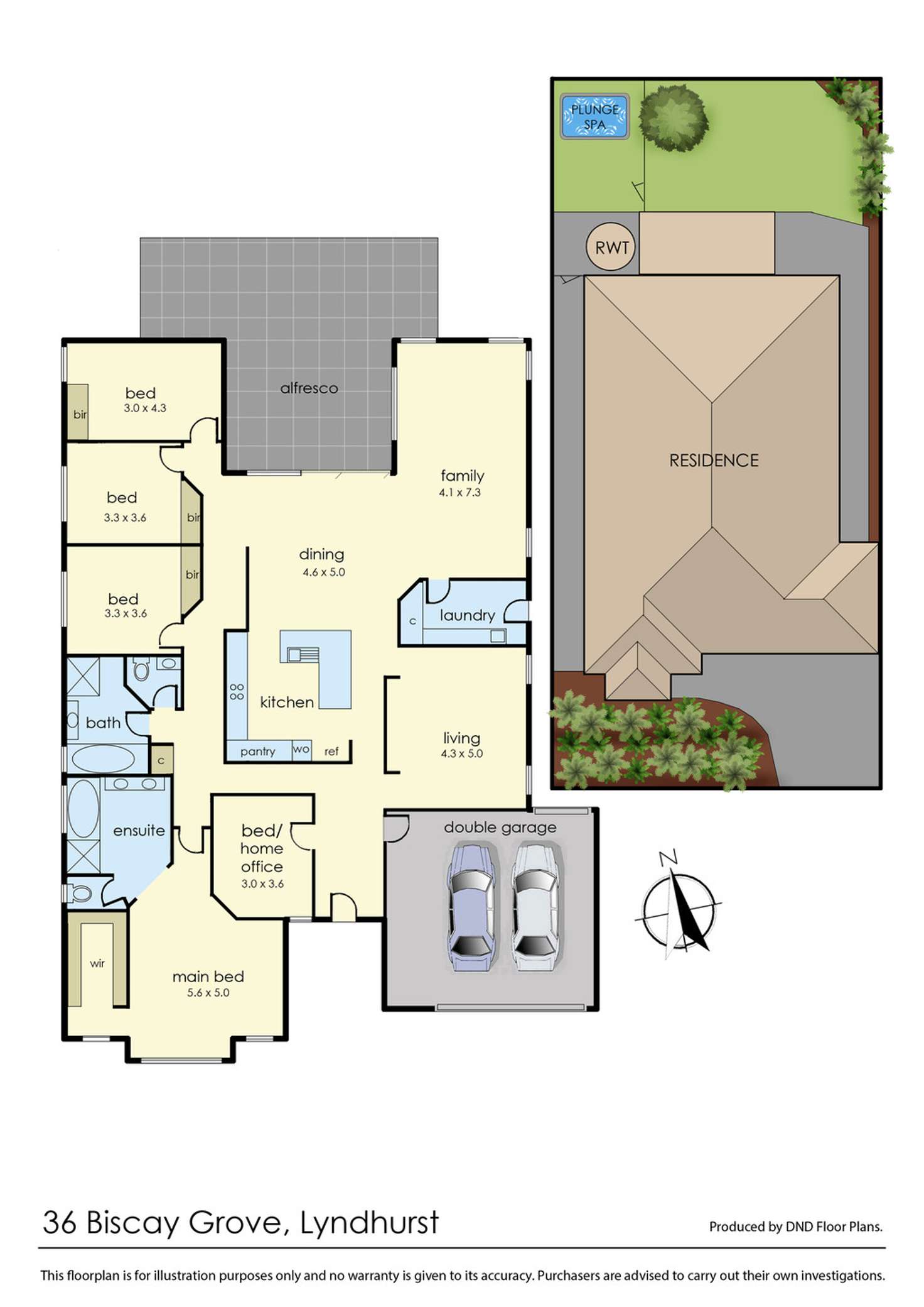 Floorplan of Homely house listing, 36 Biscay Grove, Lyndhurst VIC 3975