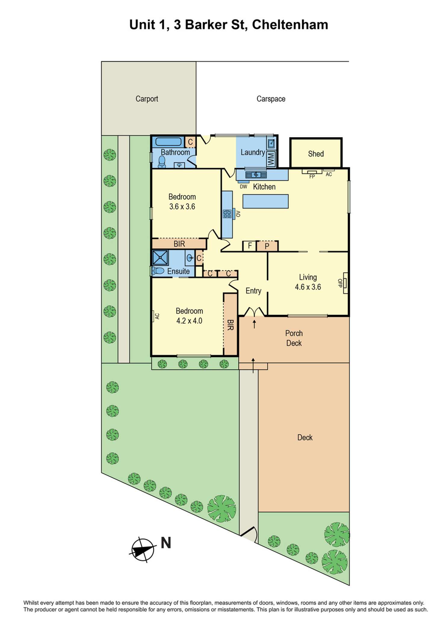 Floorplan of Homely unit listing, 1/3 Barker Street, Cheltenham VIC 3192