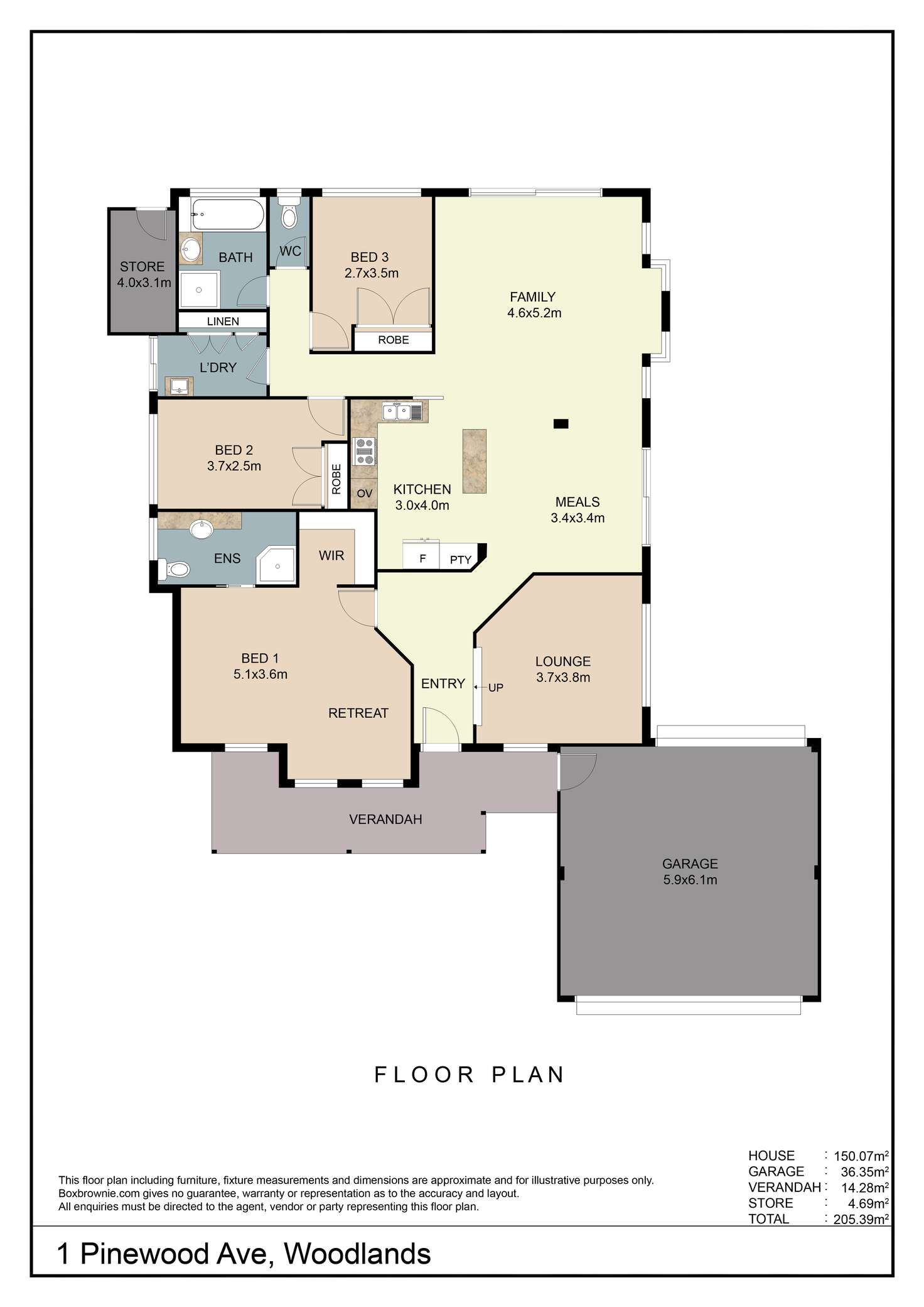 Floorplan of Homely house listing, 1 Pinewood Avenue, Woodlands WA 6018