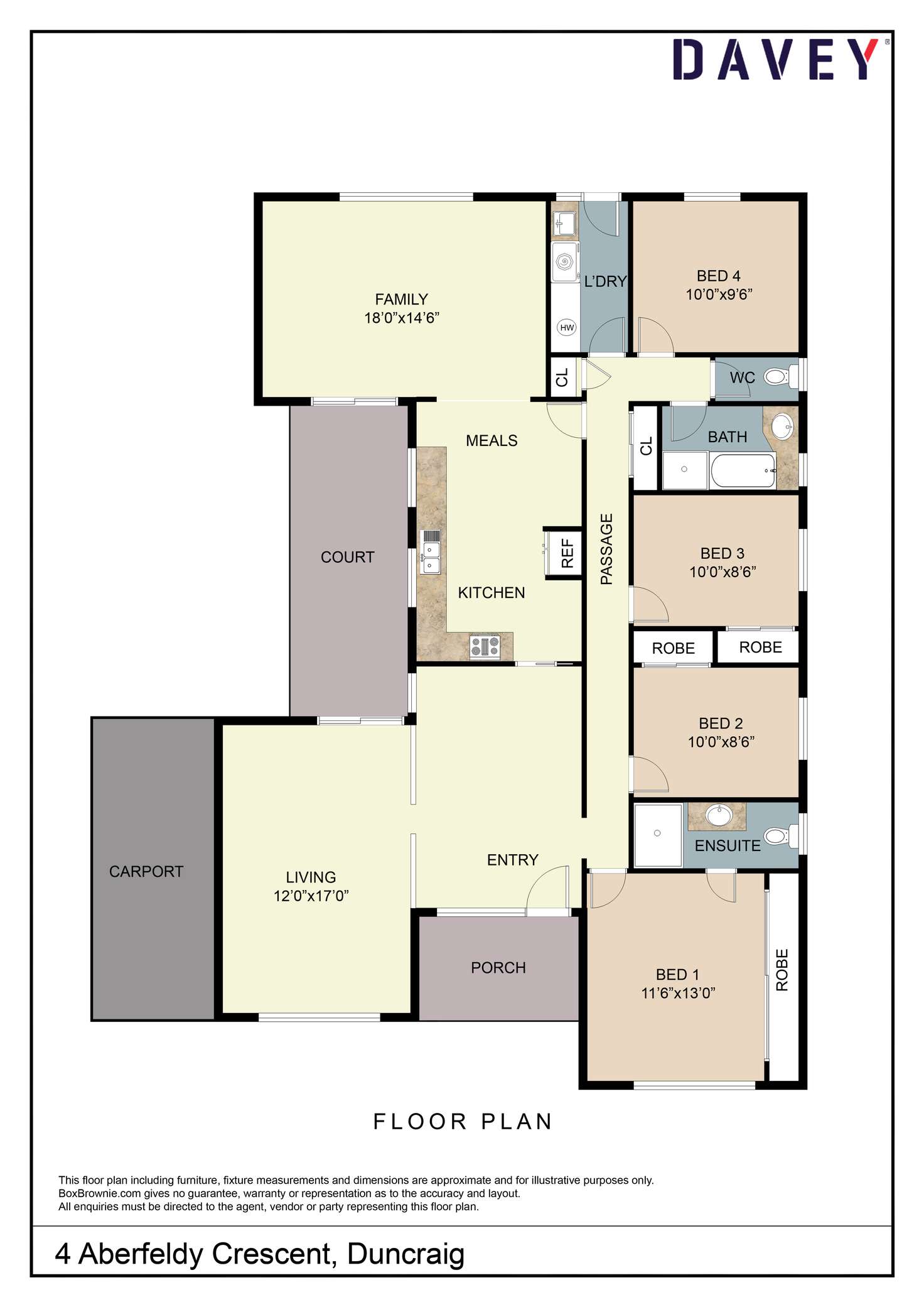 Floorplan of Homely house listing, 4 Aberfeldy Crescent, Duncraig WA 6023