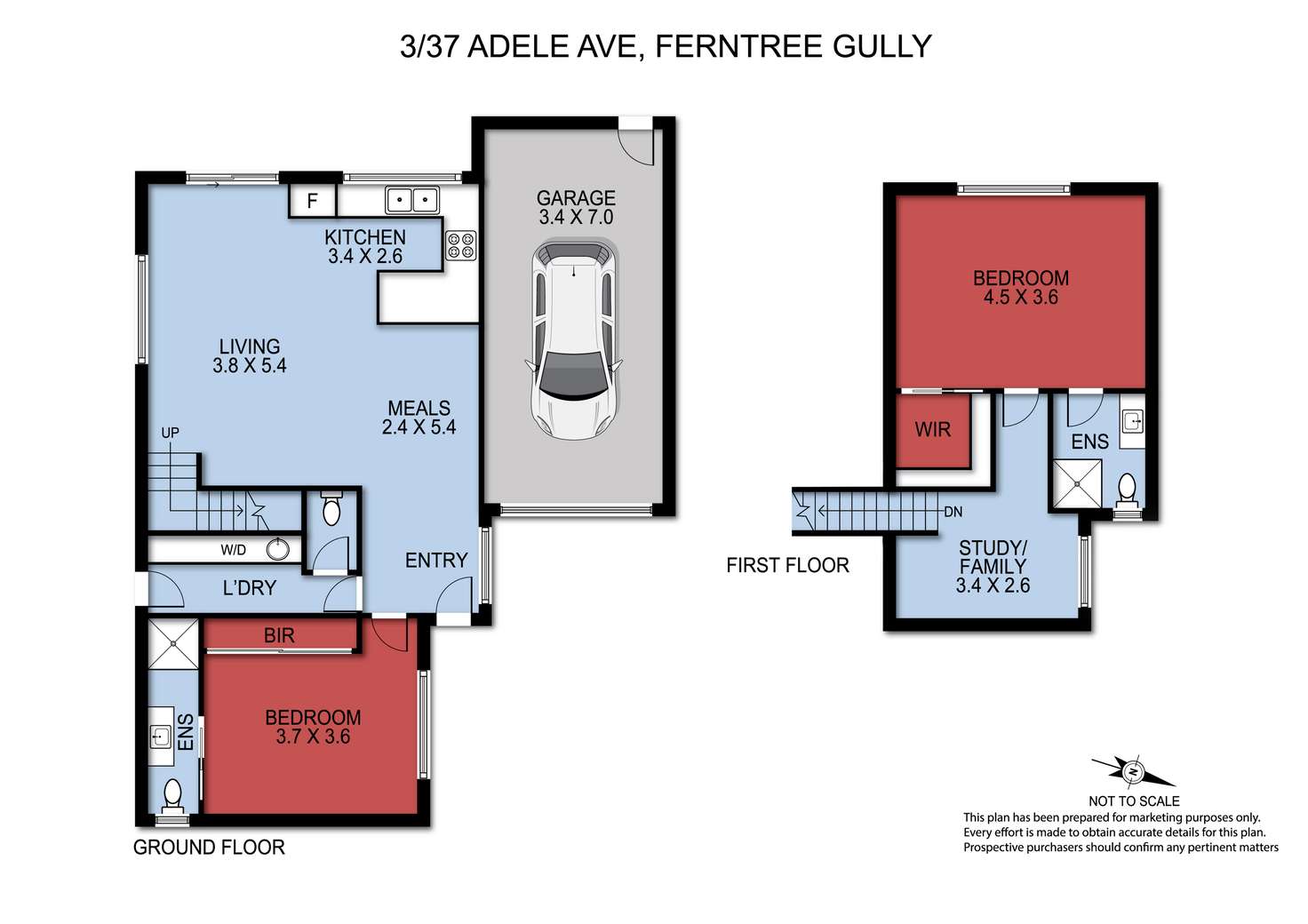 Floorplan of Homely townhouse listing, 3/37 Adele Avenue, Ferntree Gully VIC 3156