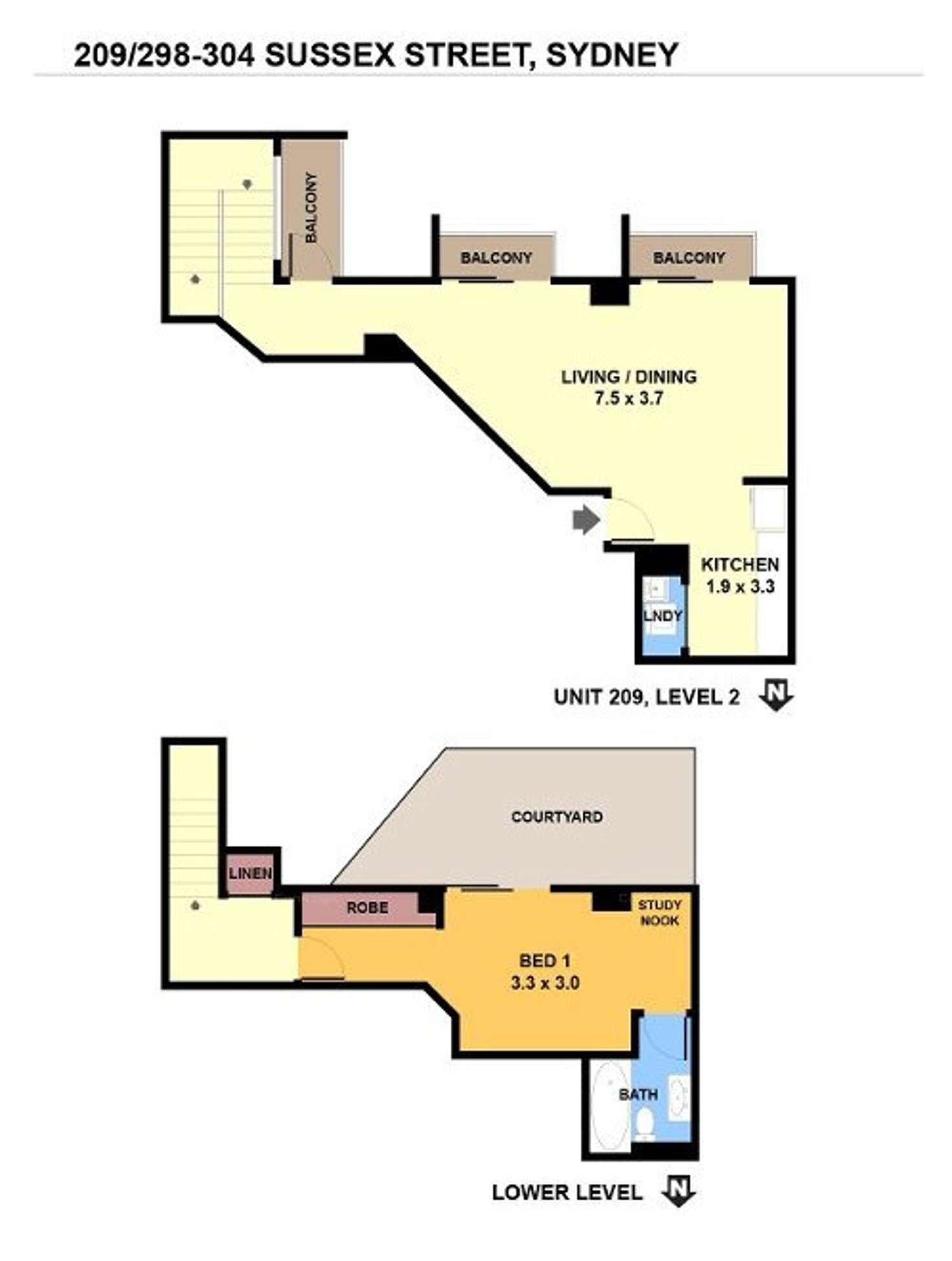 Floorplan of Homely apartment listing, 209/298-304 Sussex Street, Sydney NSW 2000
