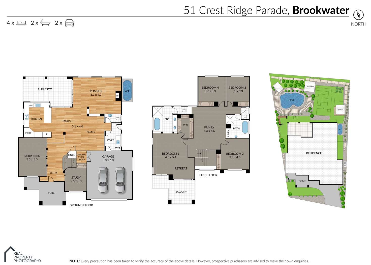 Floorplan of Homely house listing, 51 Crest Ridge Parade, Brookwater QLD 4300