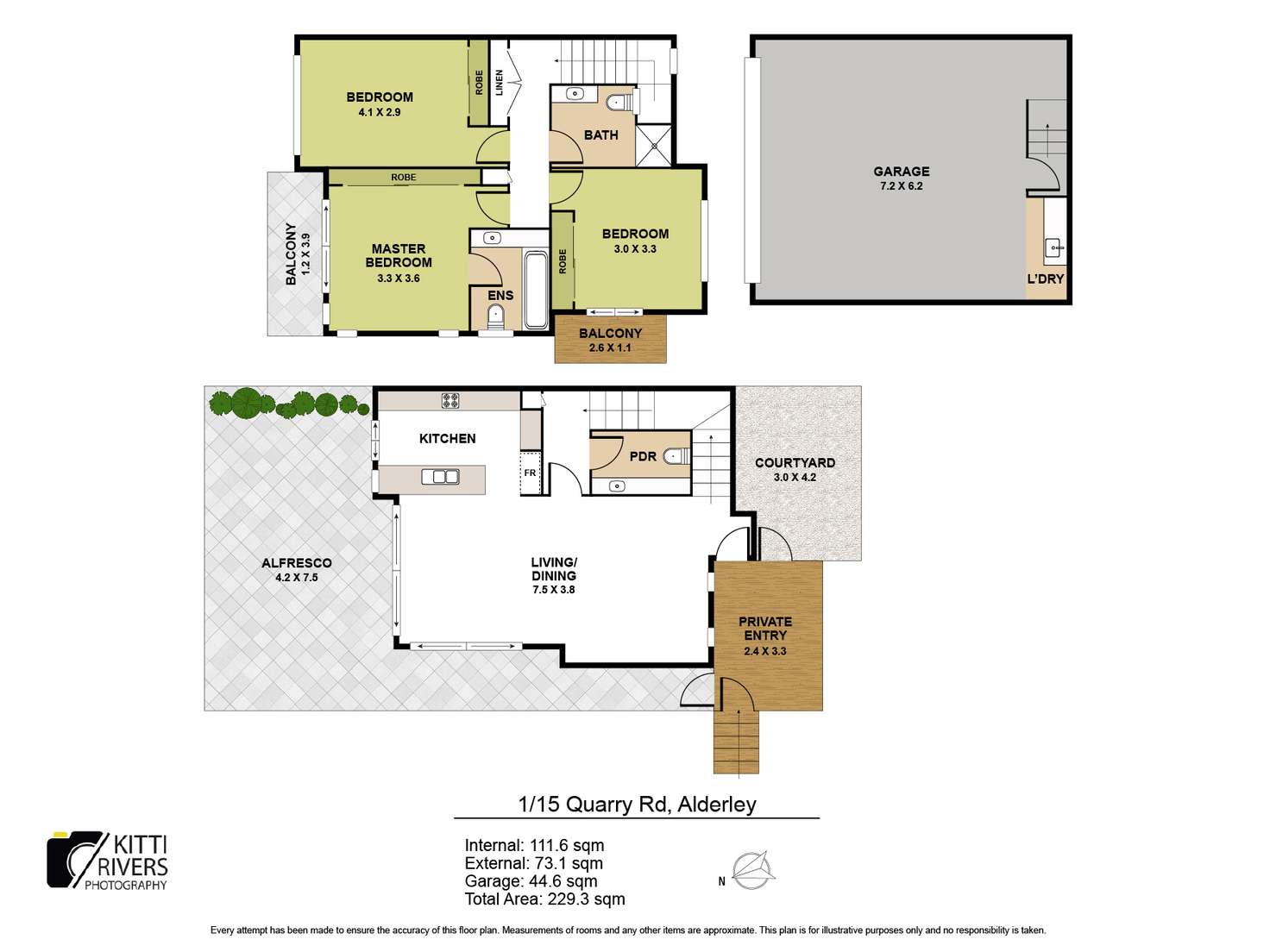 Floorplan of Homely townhouse listing, 1/15 Quarry Road, Alderley QLD 4051
