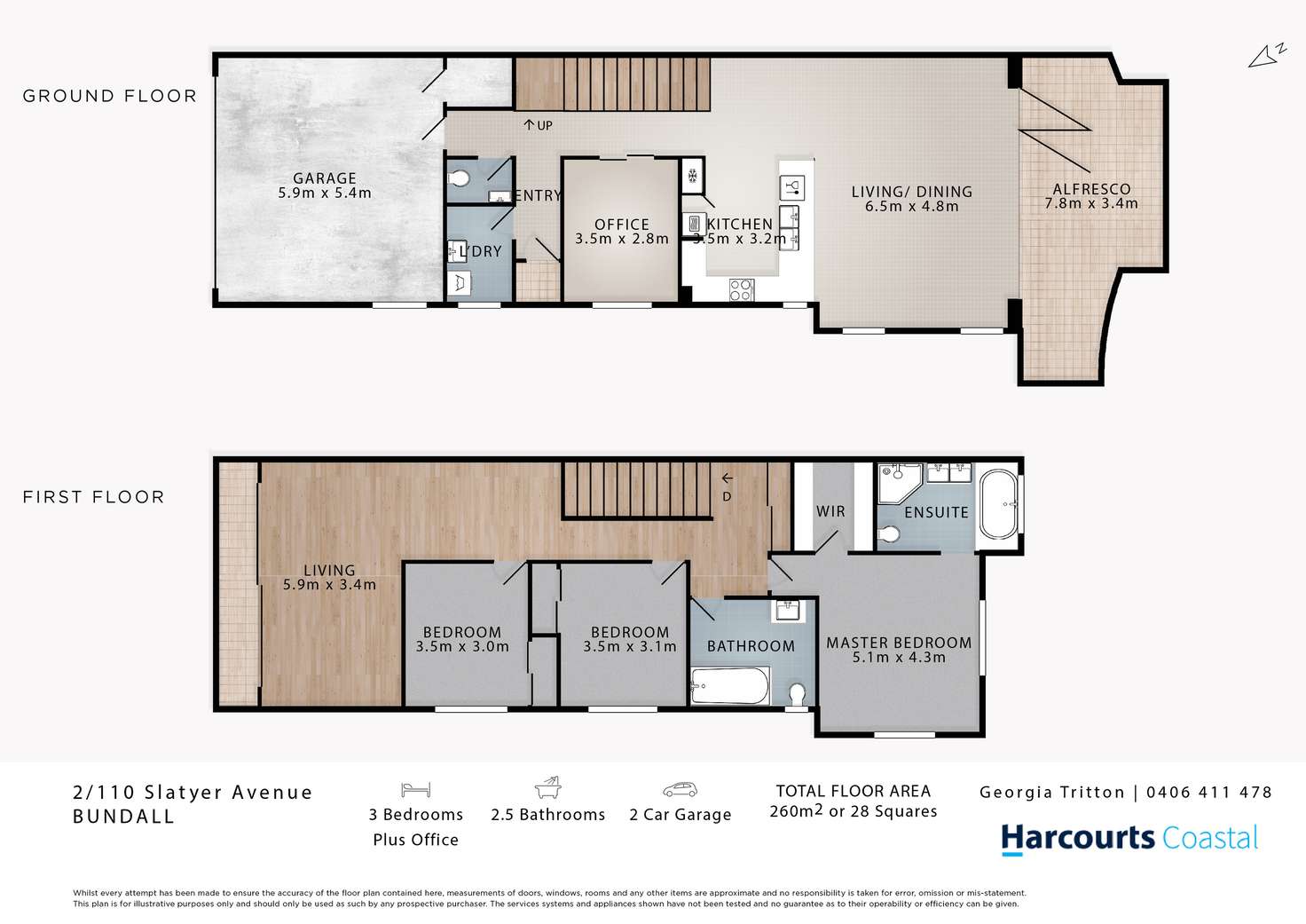 Floorplan of Homely semiDetached listing, 2/110 Slatyer Avenue, Bundall QLD 4217