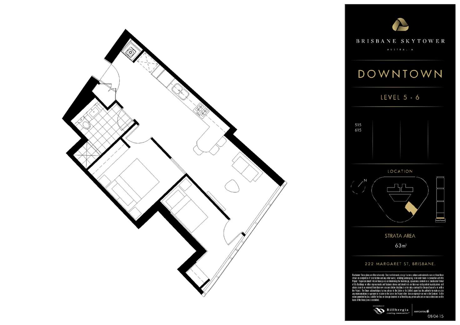 Floorplan of Homely apartment listing, 615/222 Margaret St, Brisbane City QLD 4000