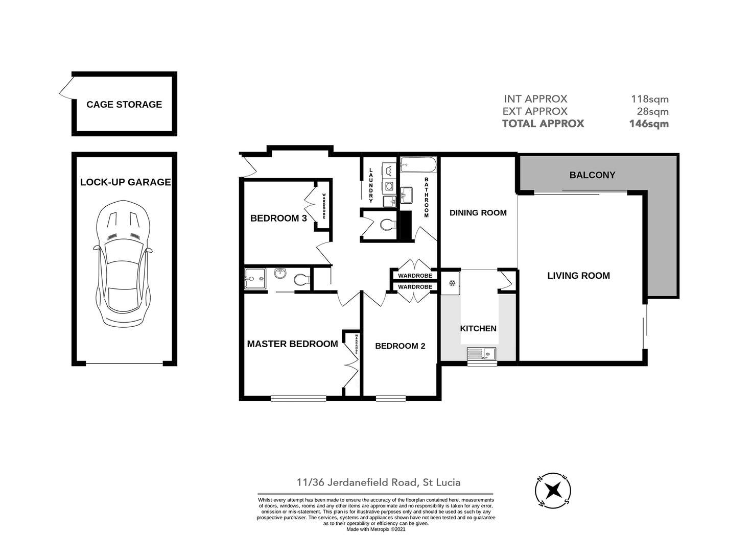 Floorplan of Homely apartment listing, 11/36 Jerdanefield Road, St Lucia QLD 4067