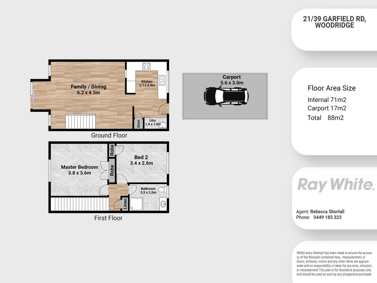 Floorplan of Homely townhouse listing, 21/39-43 Garfield Road, Woodridge QLD 4114