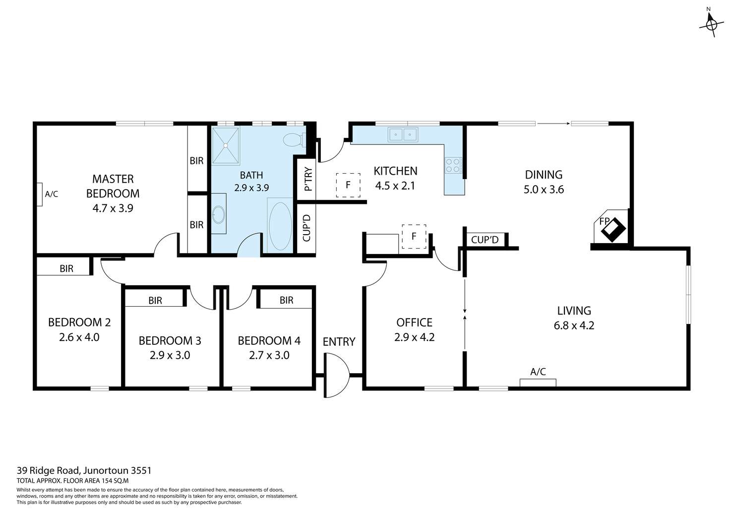 Floorplan of Homely house listing, 39 Ridge Road, Junortoun VIC 3551