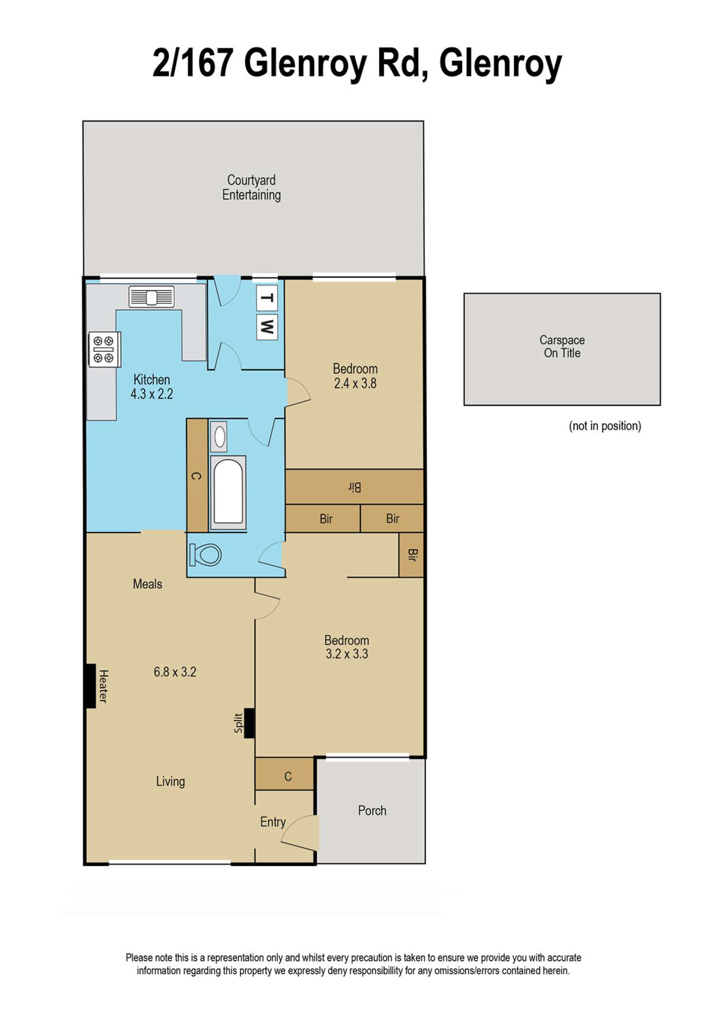 Floorplan of Homely unit listing, 2/167 Glenroy Road, Glenroy VIC 3046