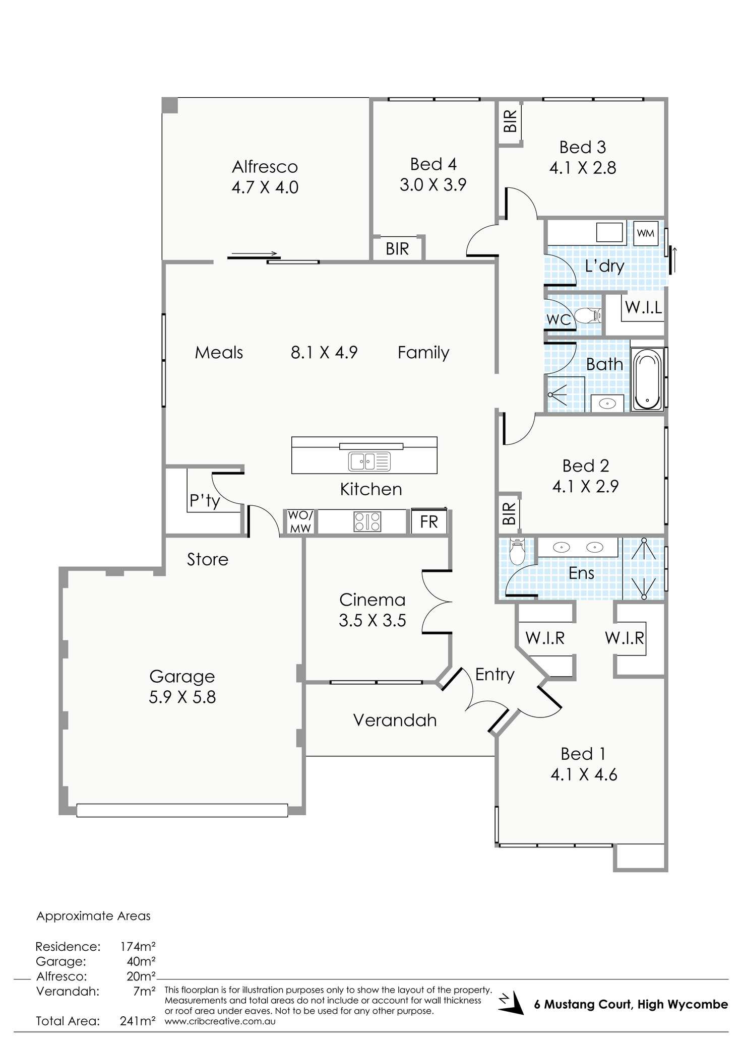 Floorplan of Homely house listing, 6 Mustang Court, High Wycombe WA 6057