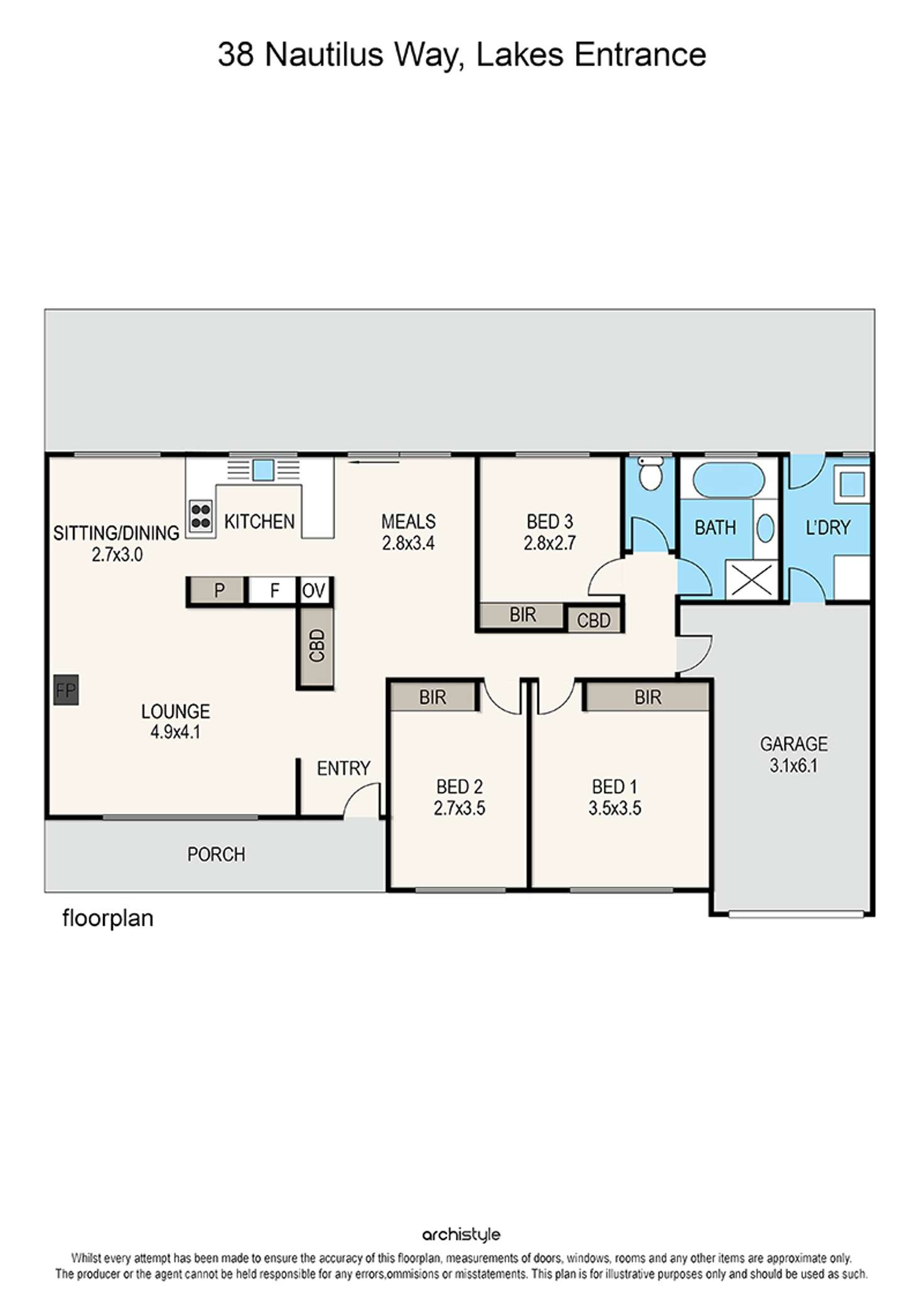 Floorplan of Homely house listing, 38 Nautilus Way, Lakes Entrance VIC 3909
