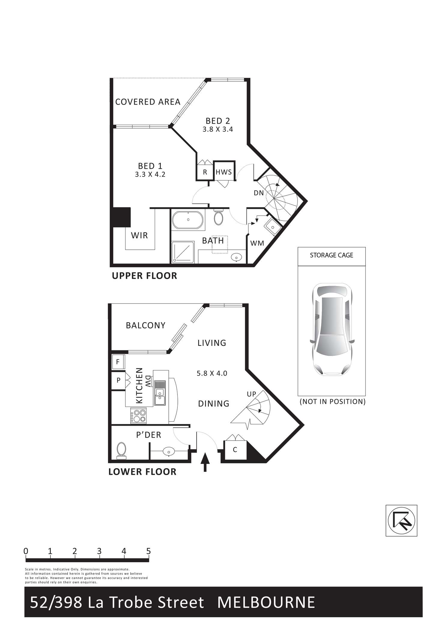 Floorplan of Homely apartment listing, 52/398 La Trobe Street, Melbourne VIC 3000