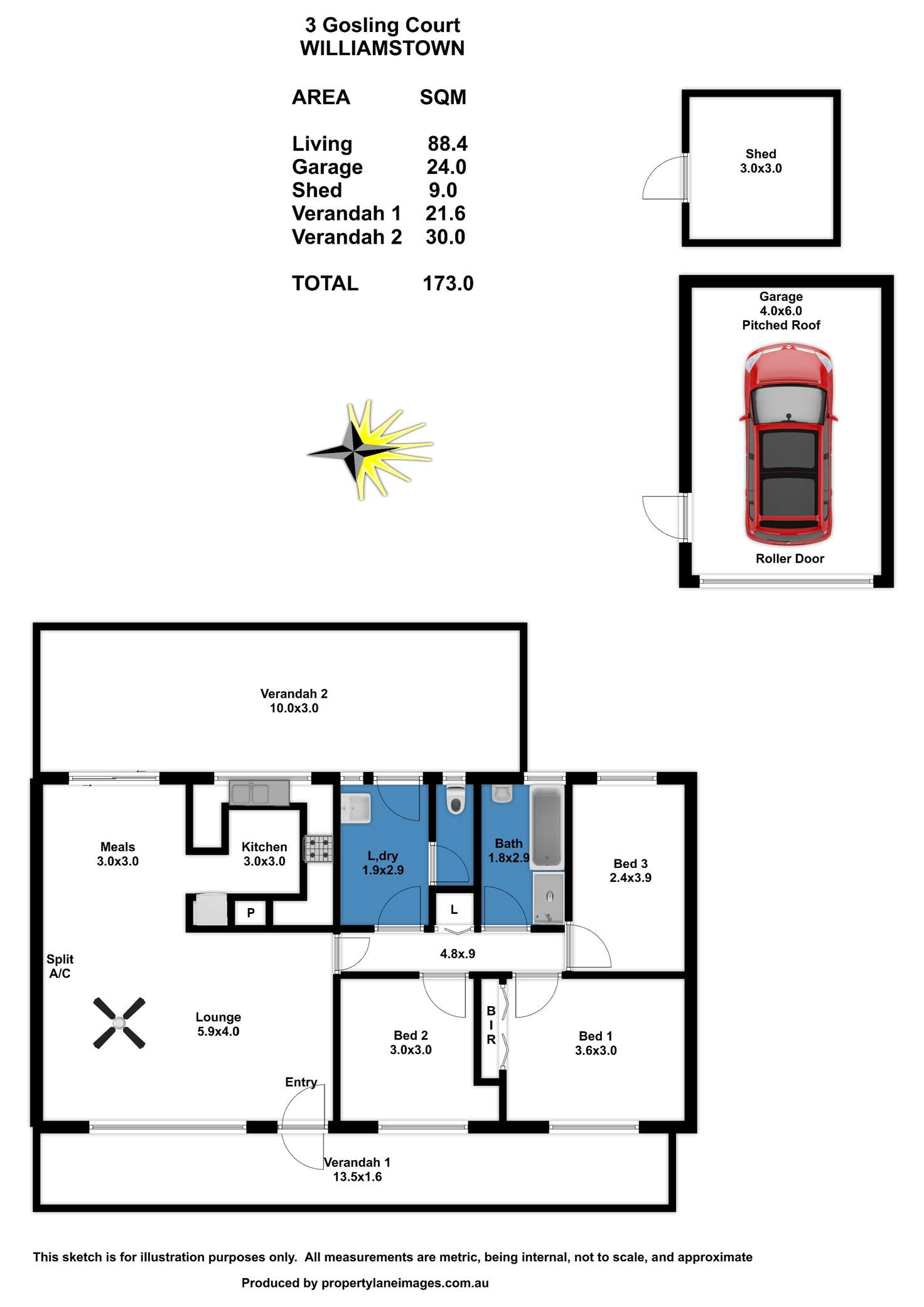 Floorplan of Homely house listing, 3 Gosling Court, Williamstown SA 5351
