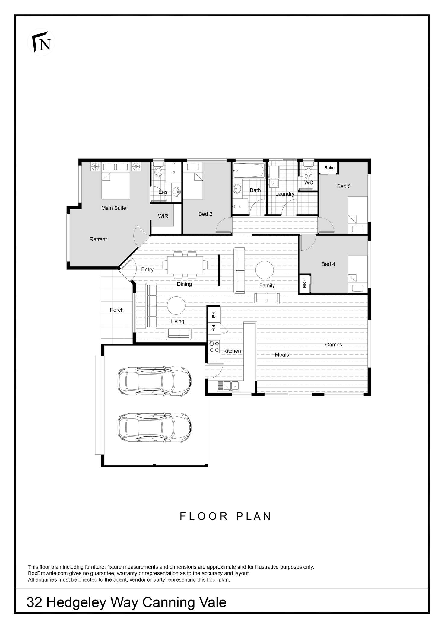 Floorplan of Homely house listing, 32 Hedgeley Way, Canning Vale WA 6155