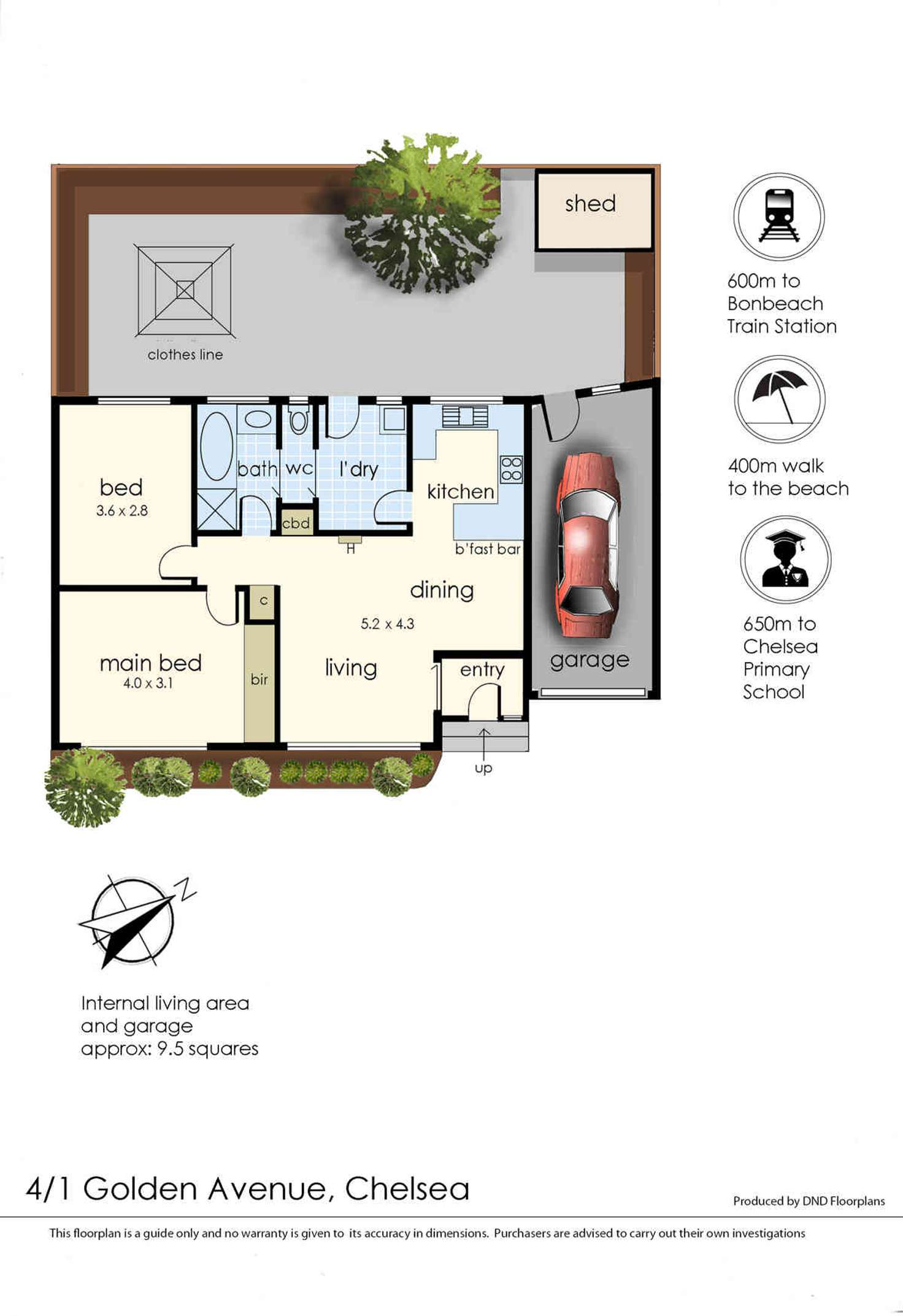 Floorplan of Homely unit listing, 4/1 Golden Avenue, Chelsea VIC 3196