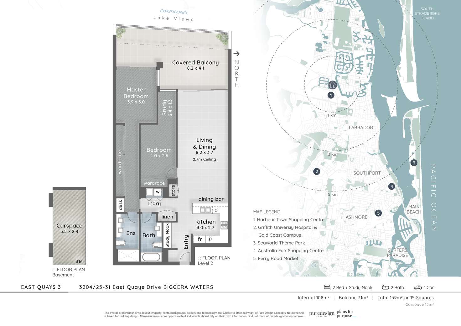 Floorplan of Homely apartment listing, 3204/25-31 East Quay Drive, Biggera Waters QLD 4216