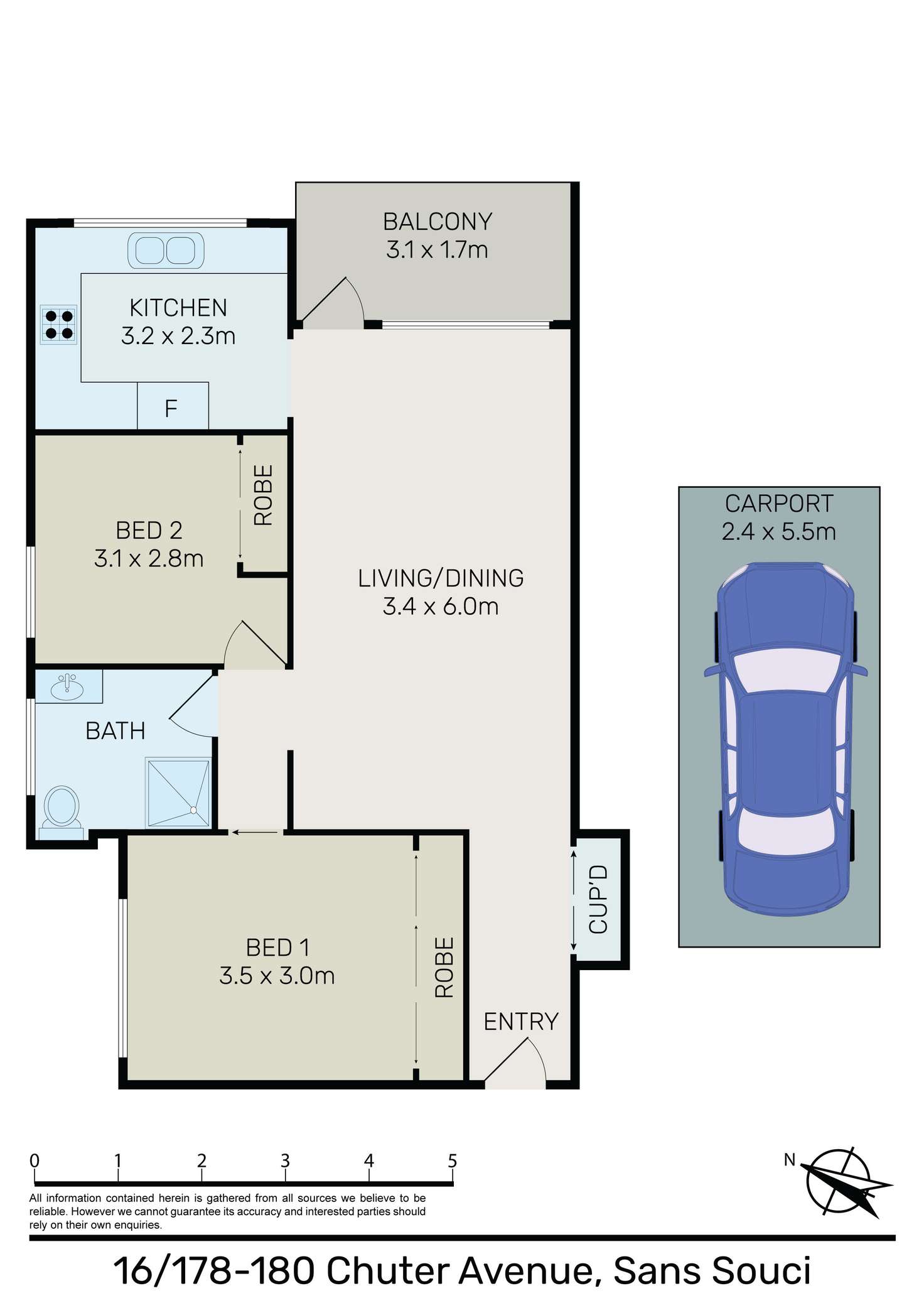 Floorplan of Homely unit listing, 16/178-180 Chuter Avenue, Sans Souci NSW 2219