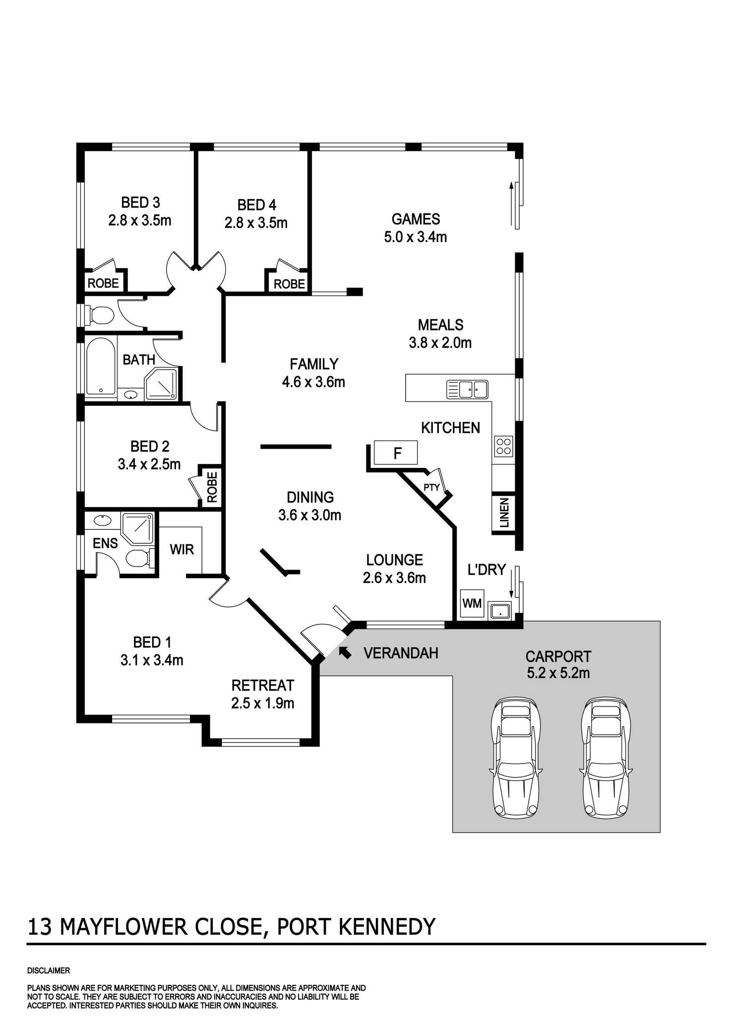 Floorplan of Homely house listing, 13 Mayflower Close, Port Kennedy WA 6172