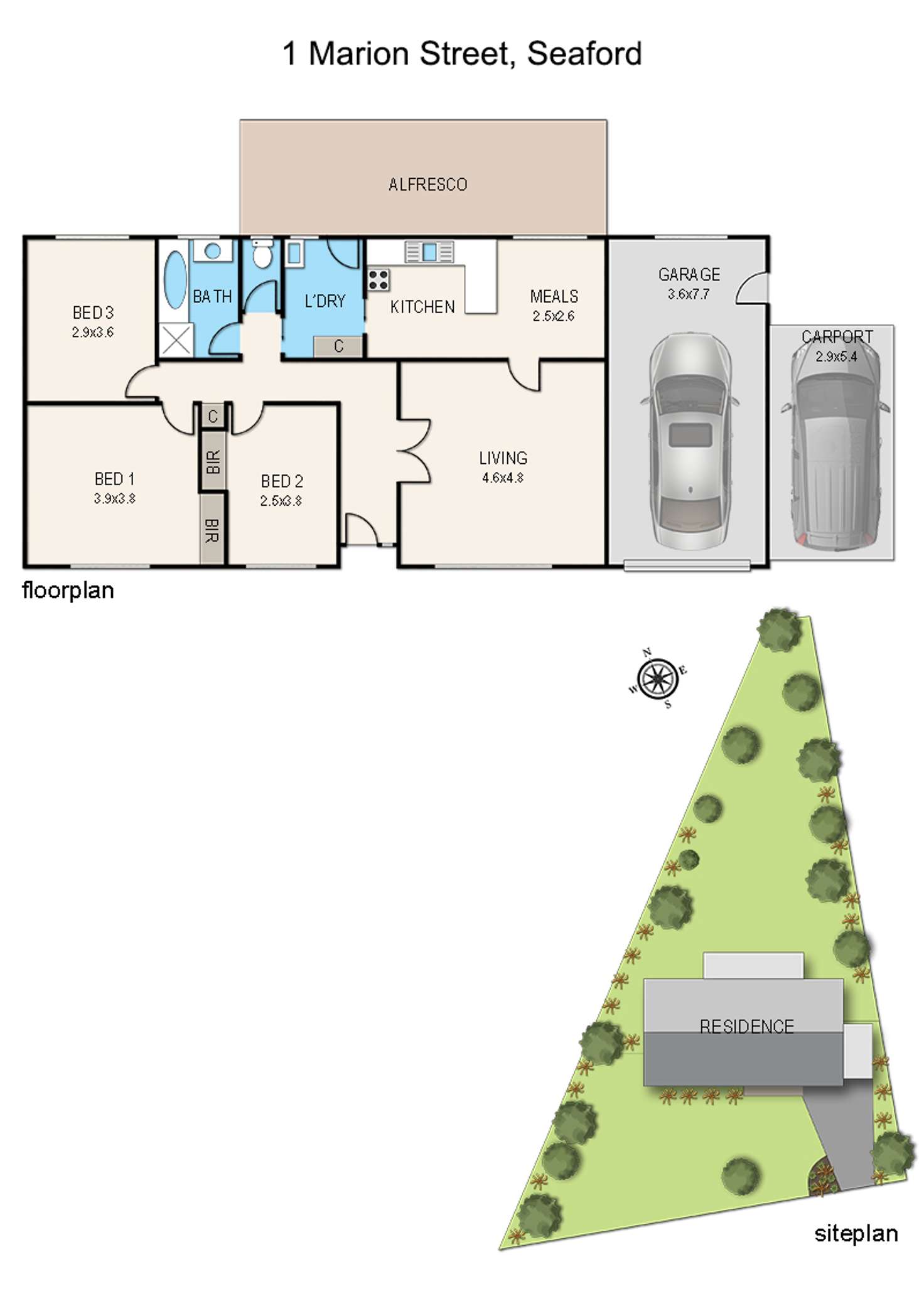 Floorplan of Homely house listing, 1 Marion Street, Seaford VIC 3198