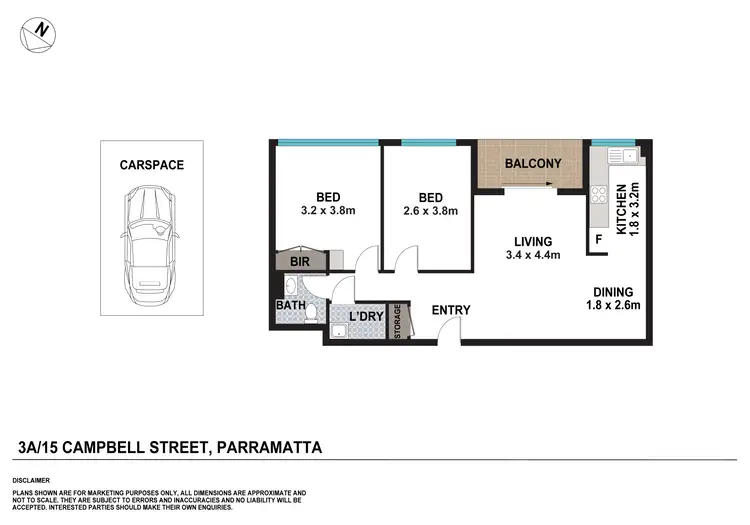 Floorplan of Homely unit listing, 3A/15 Campbell Street, Parramatta NSW 2150