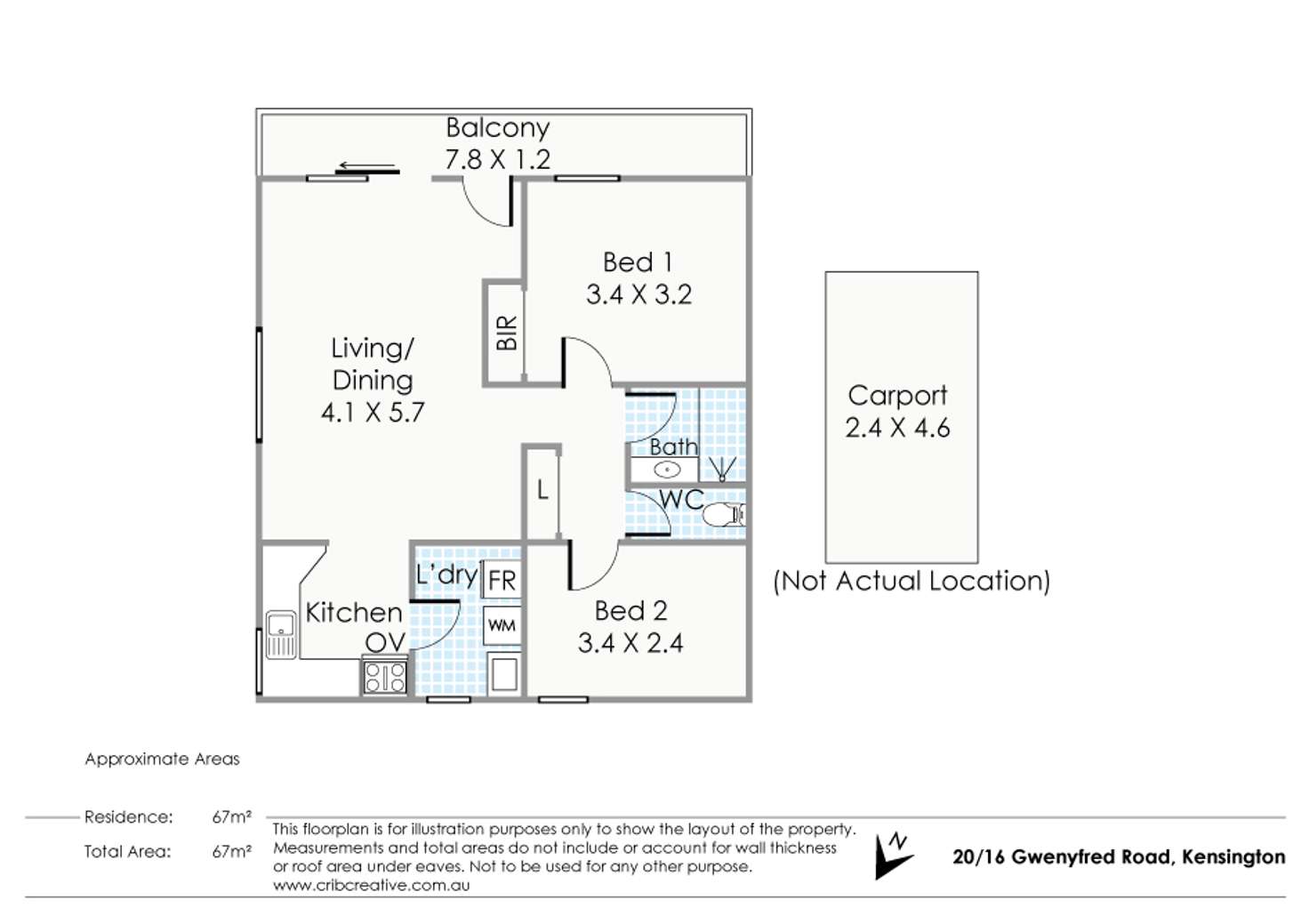 Floorplan of Homely unit listing, 20/16 Gwenyfred Road, Kensington WA 6151