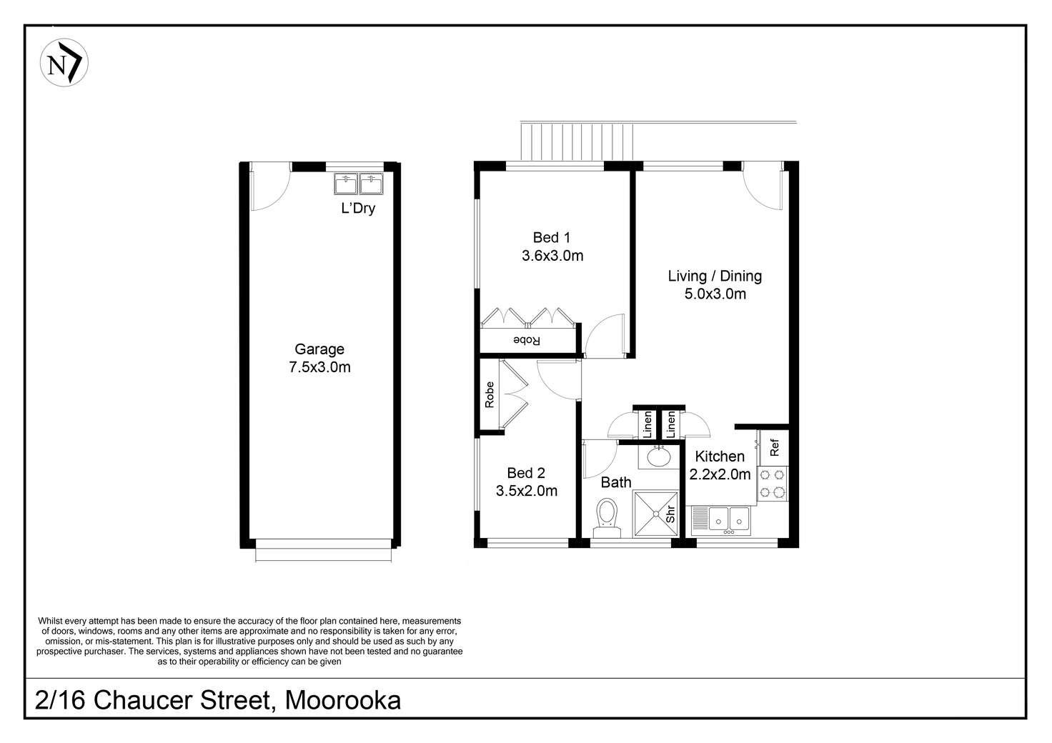 Floorplan of Homely unit listing, 2/16 Chaucer St, Moorooka QLD 4105