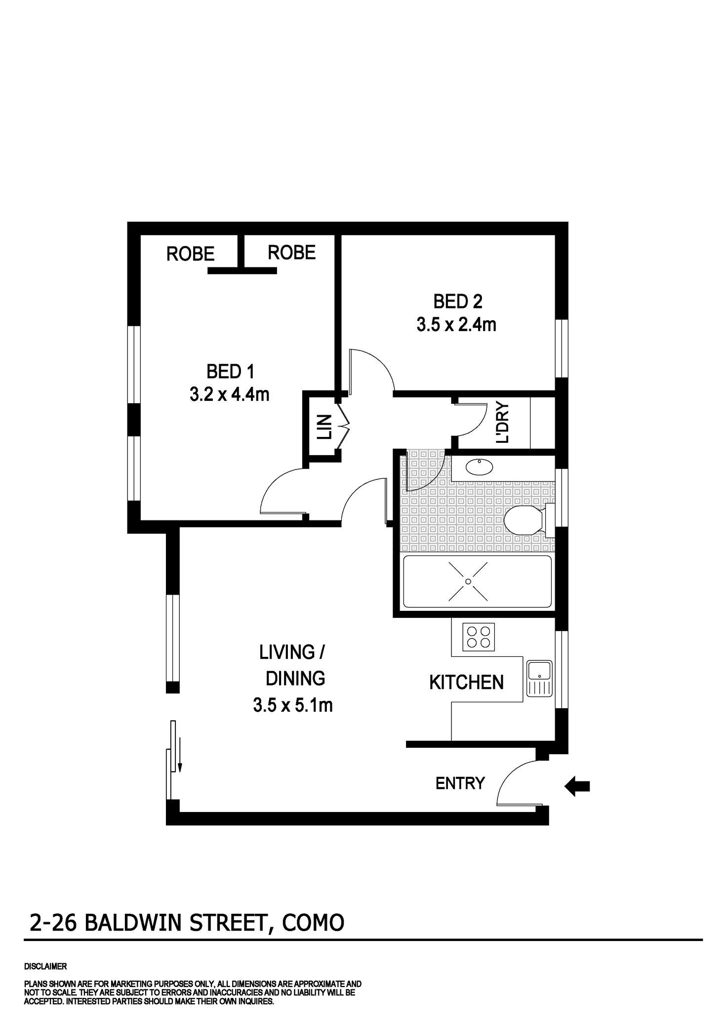 Floorplan of Homely unit listing, 12/26 Baldwin Street, Como WA 6152