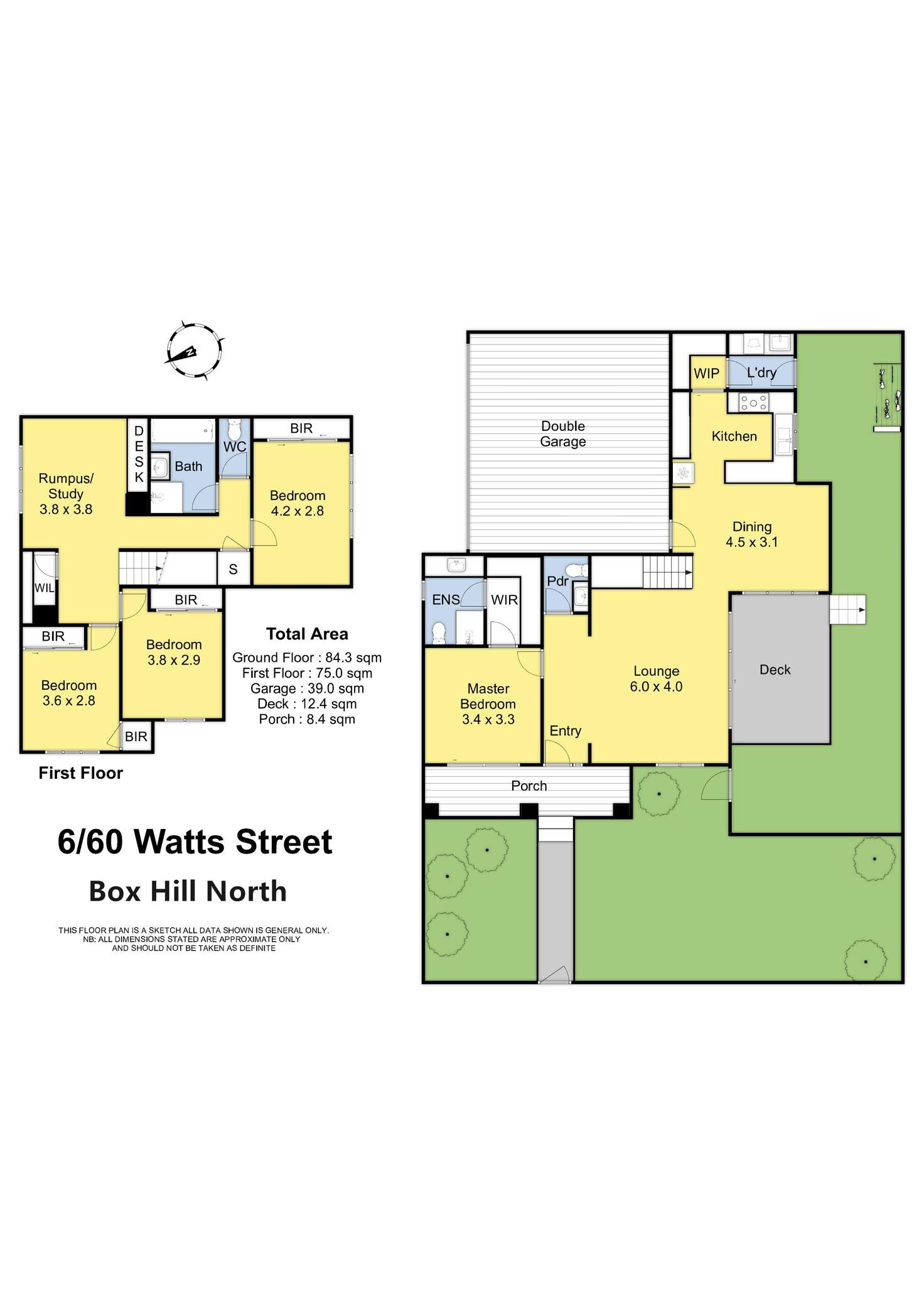 Floorplan of Homely townhouse listing, 6/60 Watts Street, Box Hill North VIC 3129